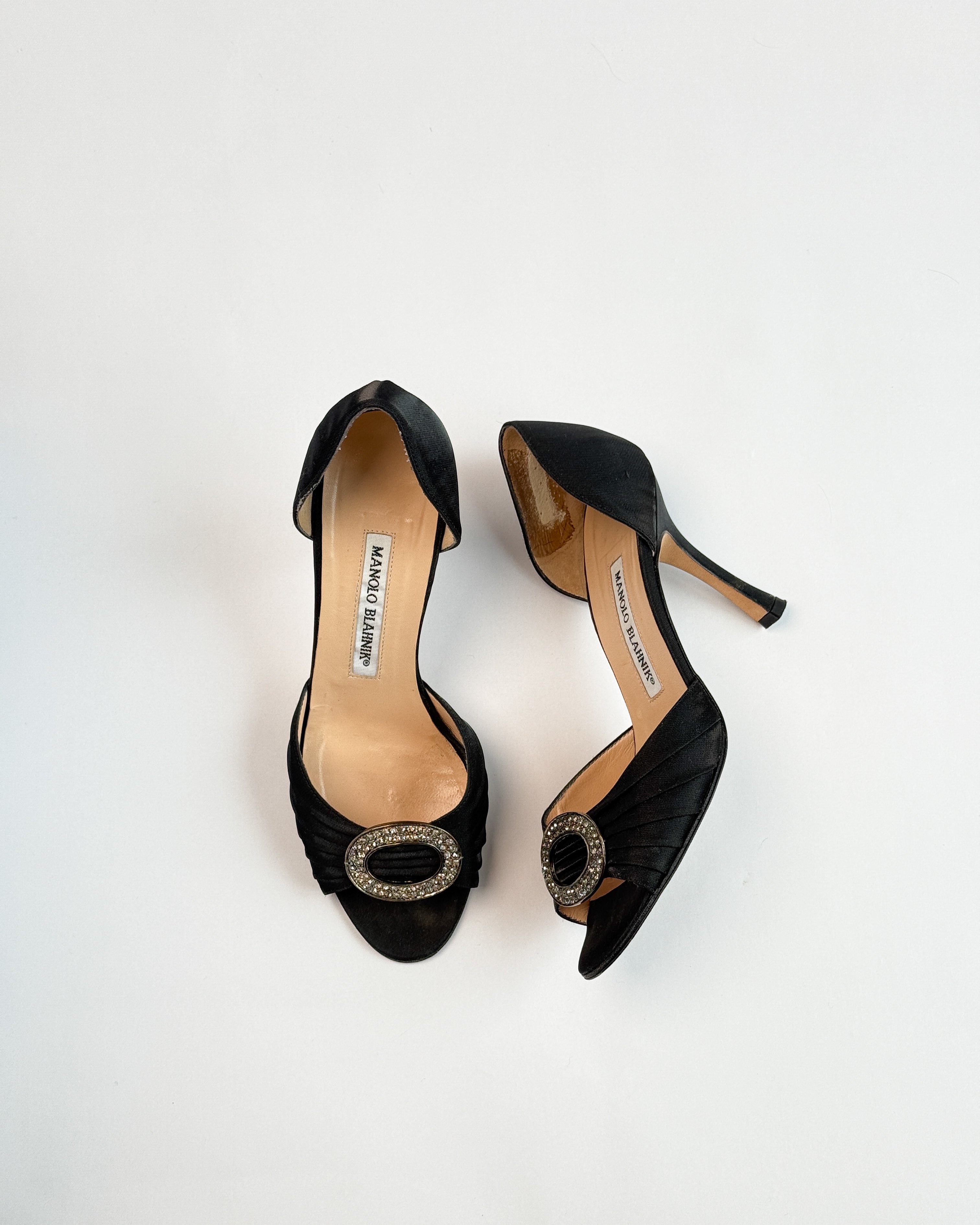 Manolo Blahnik D'Orsay Black Satin • EU 36