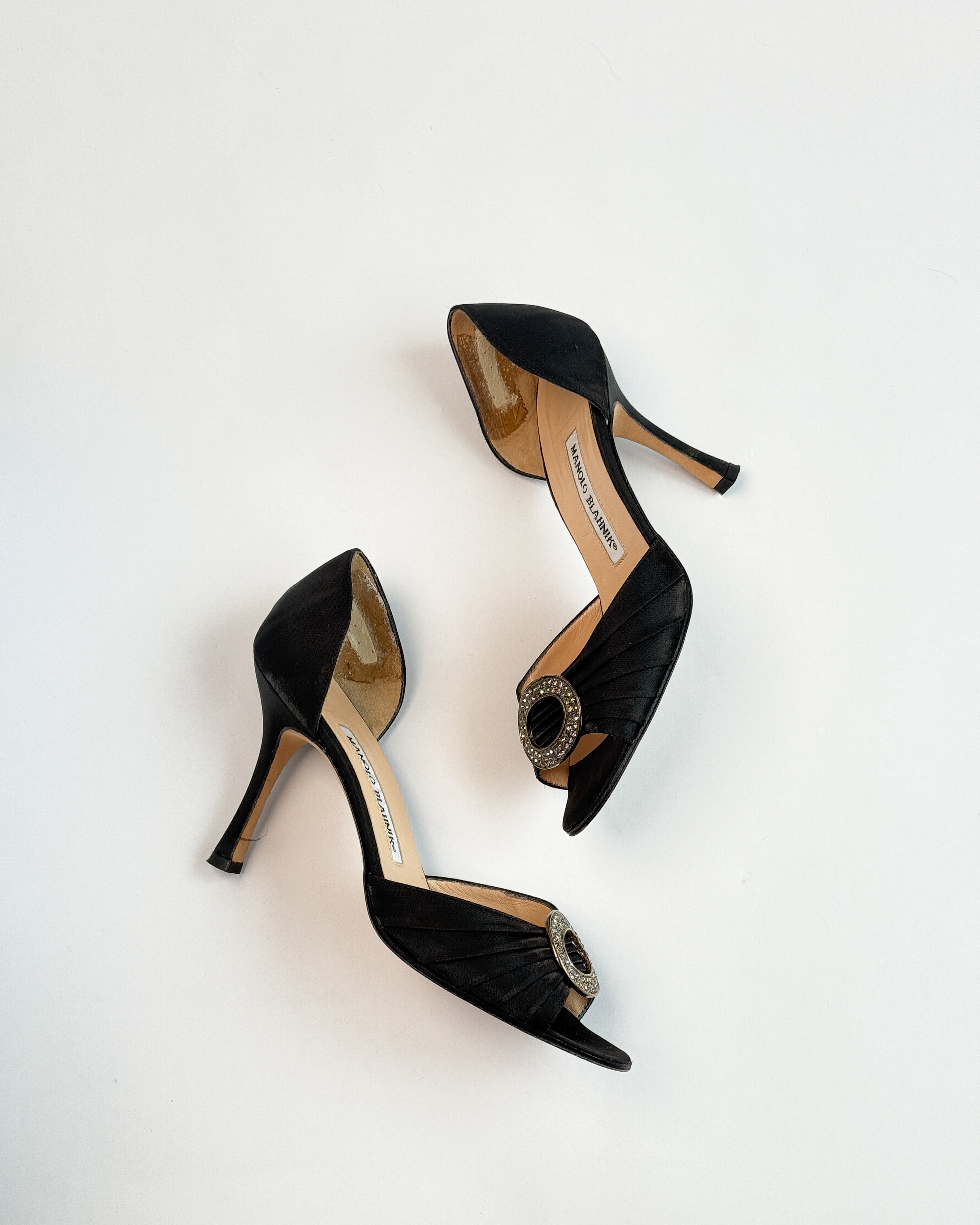 Manolo Blahnik D'Orsay Black Satin • EU 36