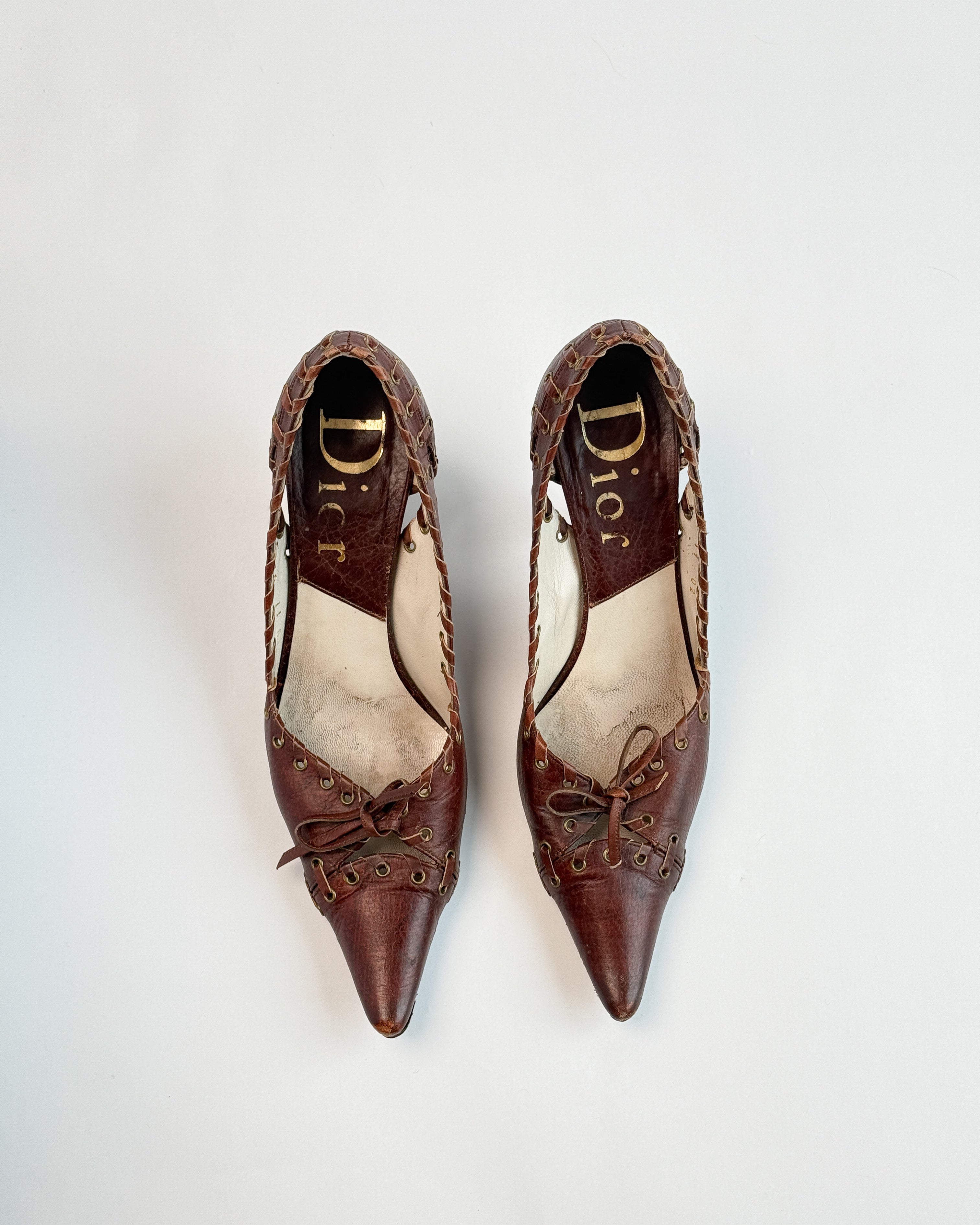 Dior Lace-Up Leather Heels • EU 37.5