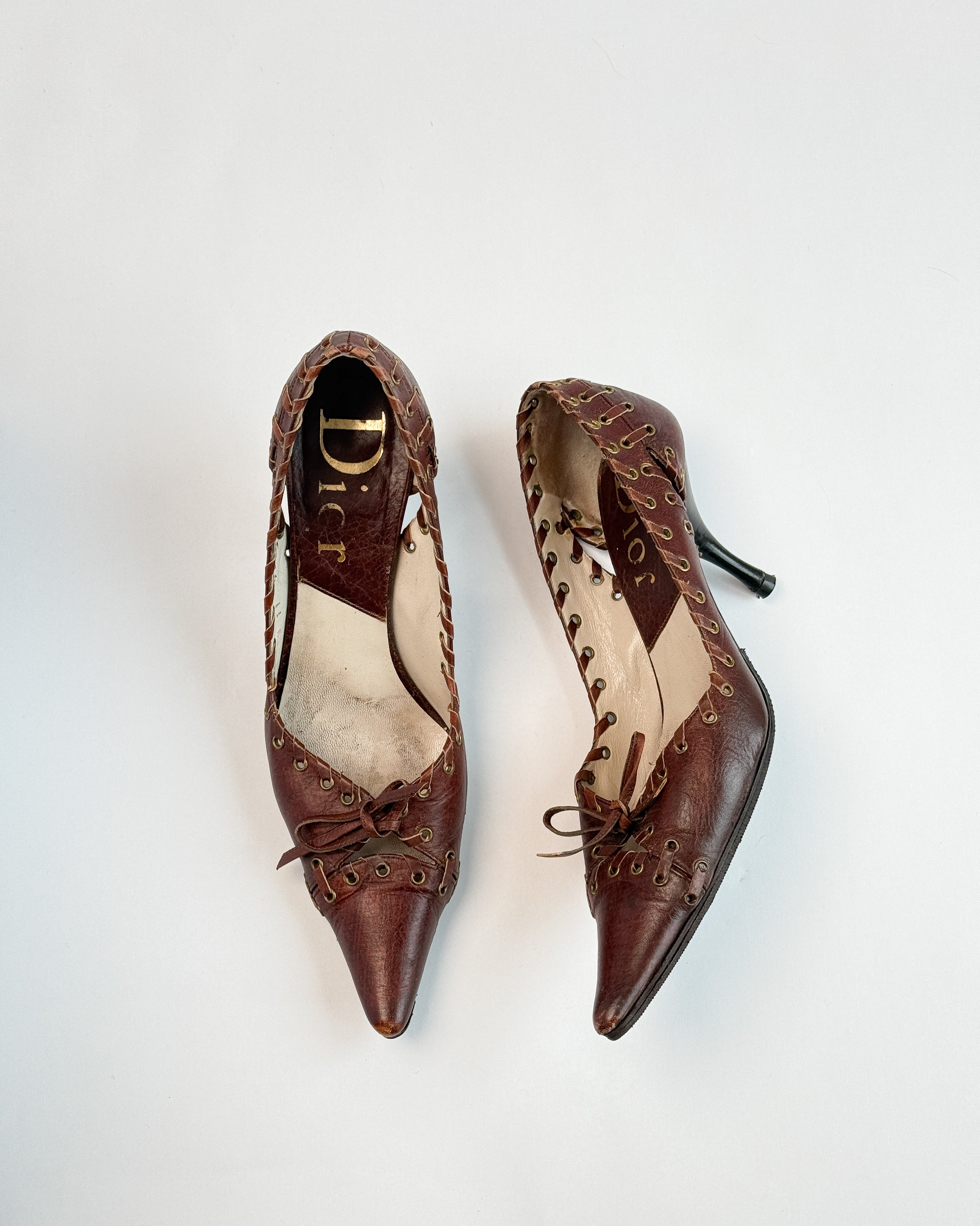 Dior Lace-Up Leather Heels • EU 37.5