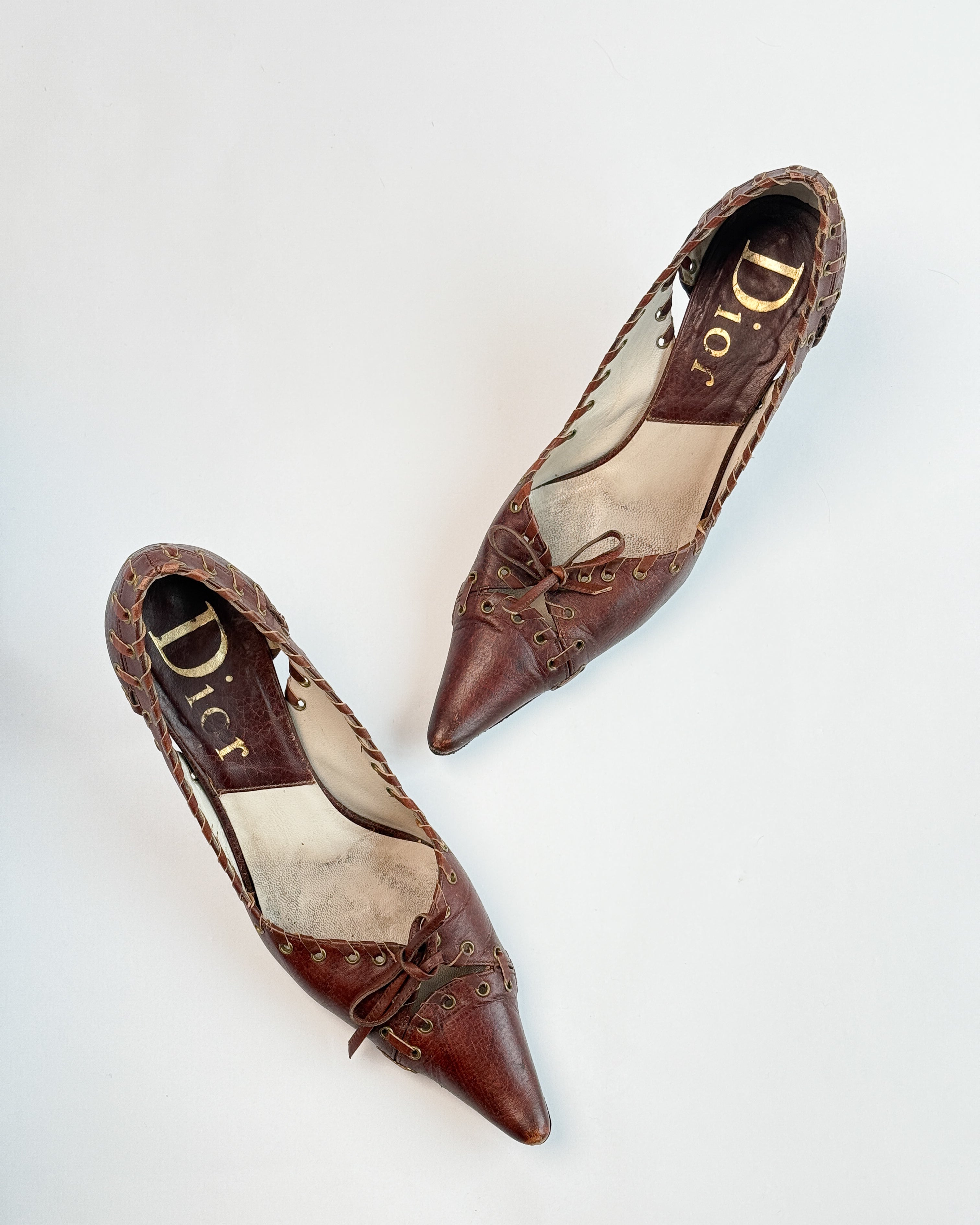 Dior Lace-Up Leather Heels • EU 37.5