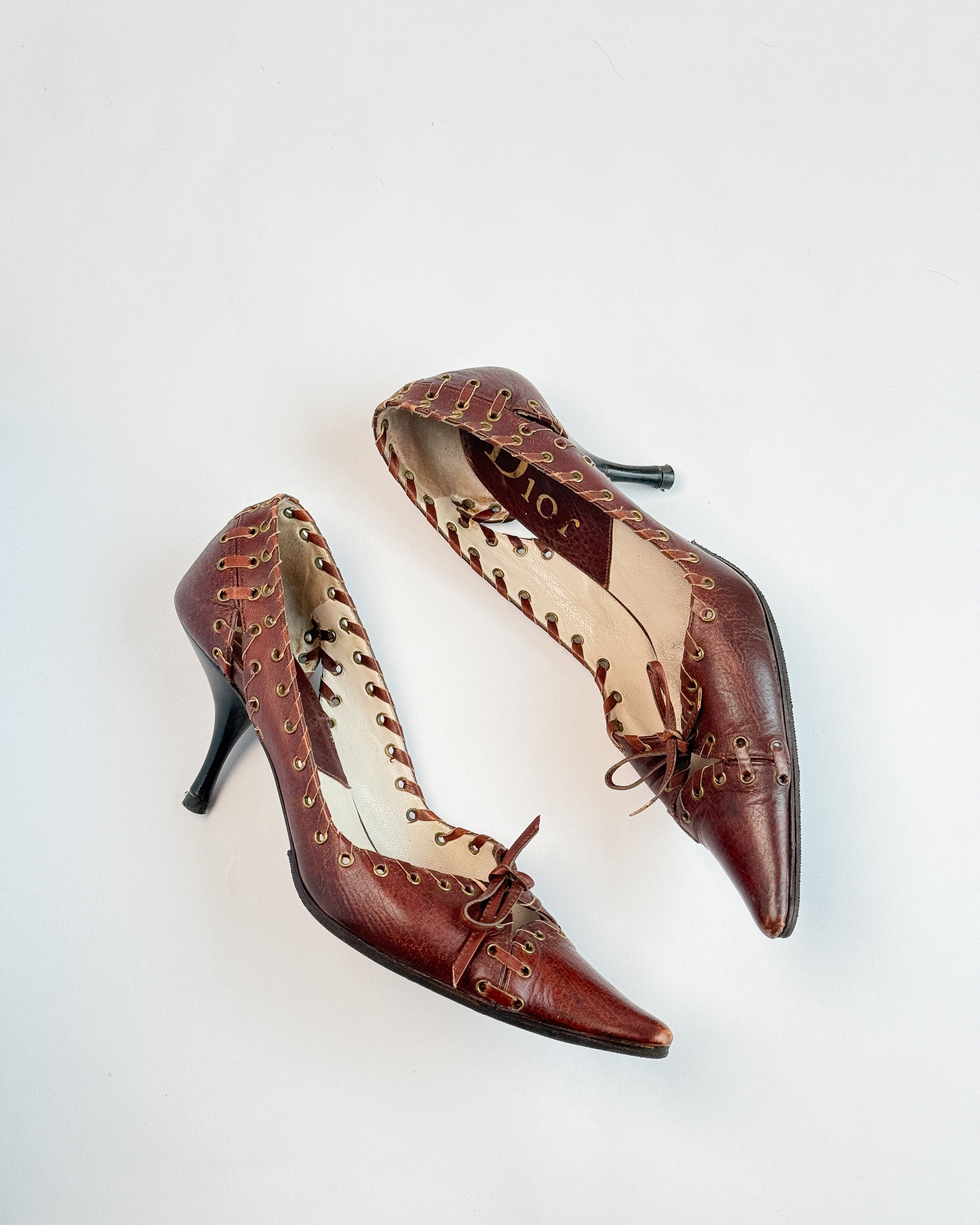 Dior Lace-Up Leather Heels • EU 37.5