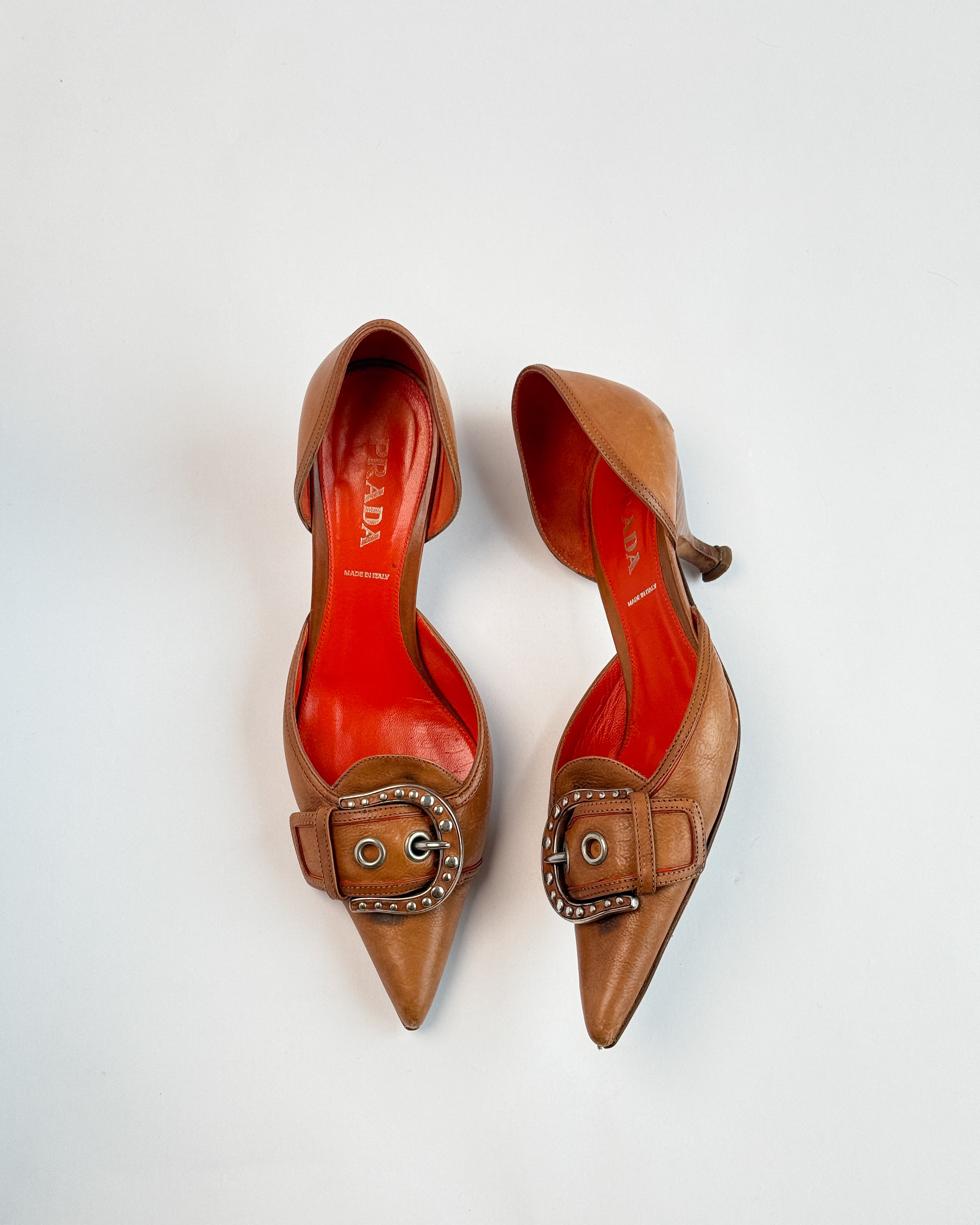 Prada Leather D'Orsay Buckle Heels • EU 37