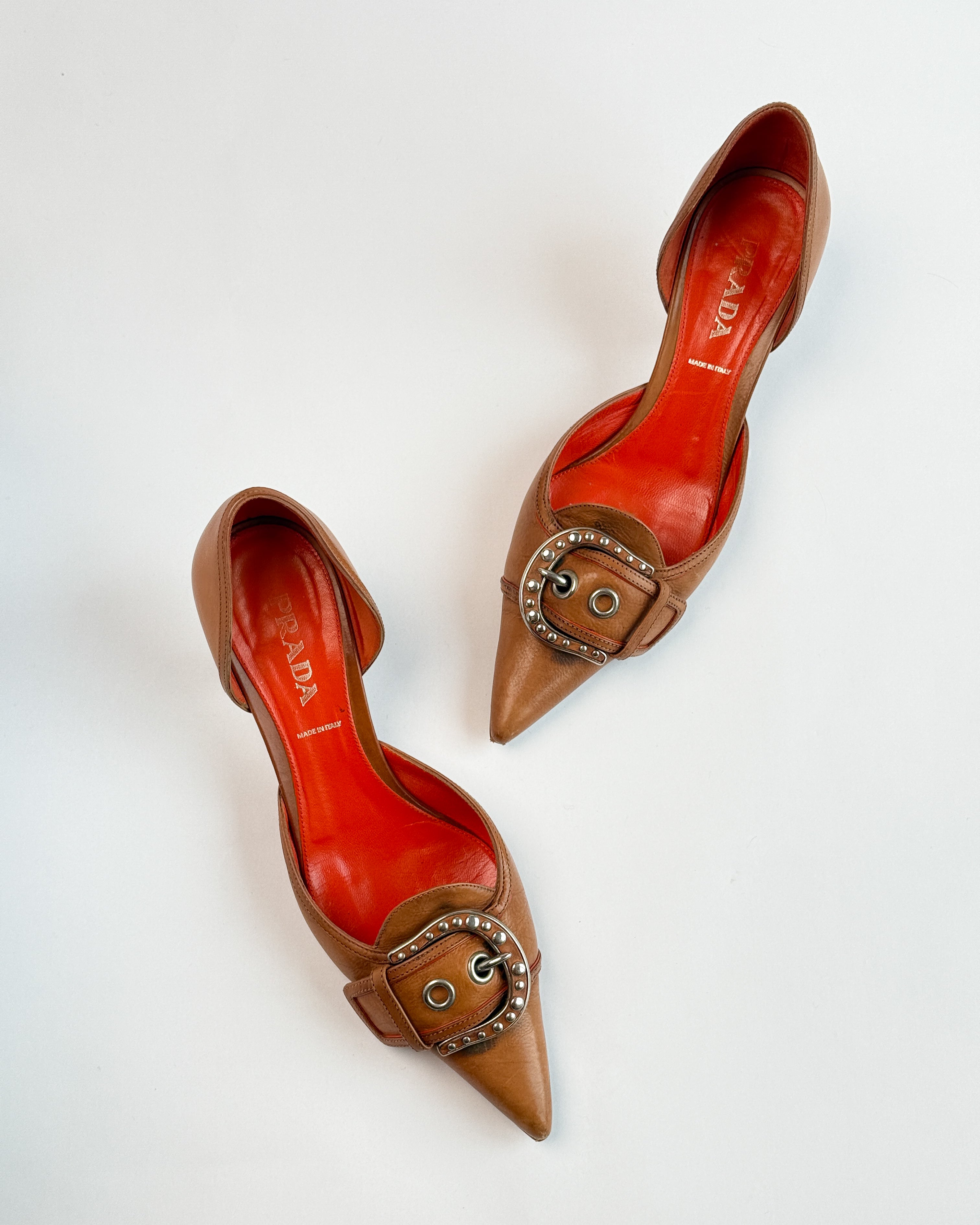 Prada Leather D'Orsay Buckle Heels • EU 37
