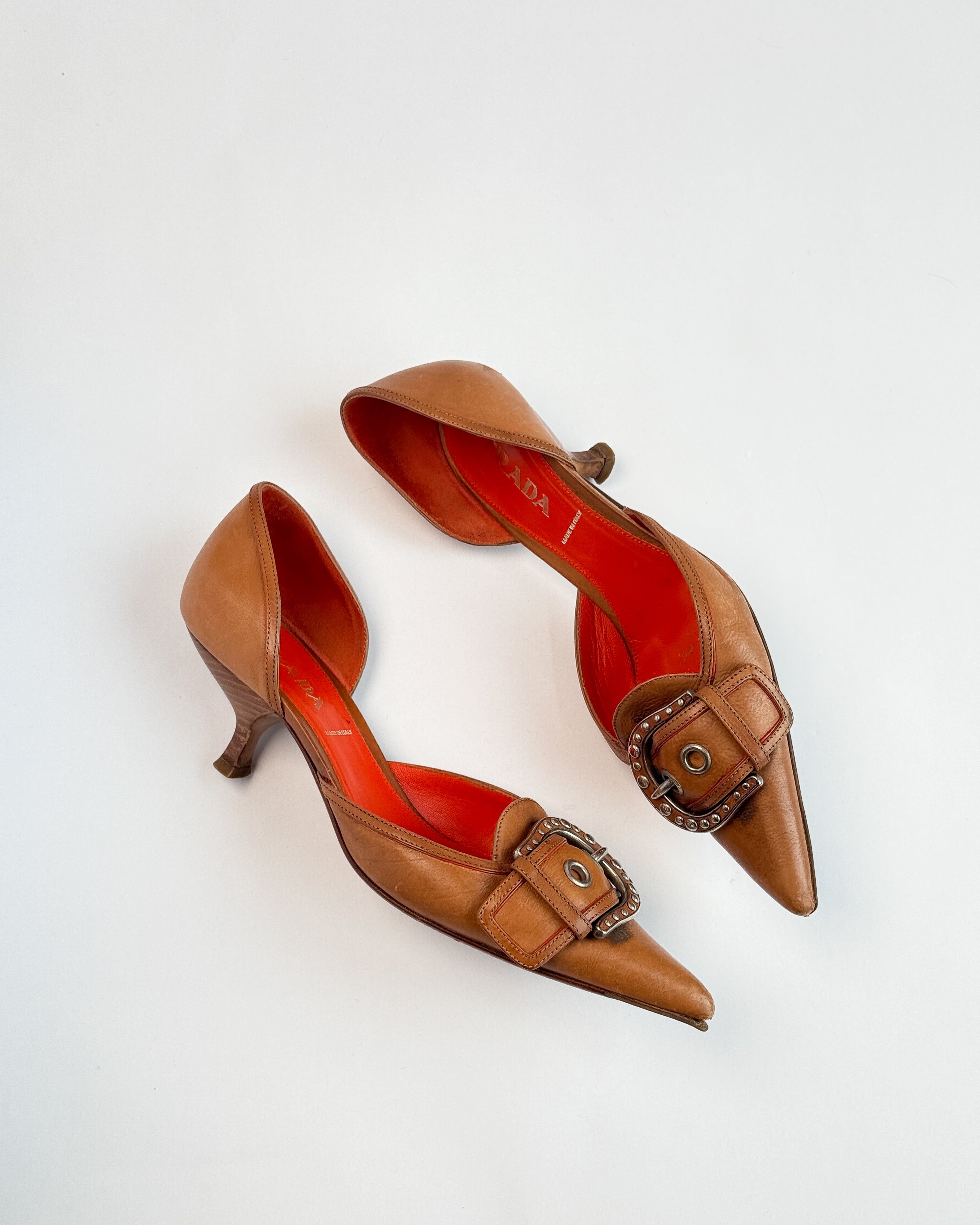 Prada Leather D'Orsay Buckle Heels • EU 37