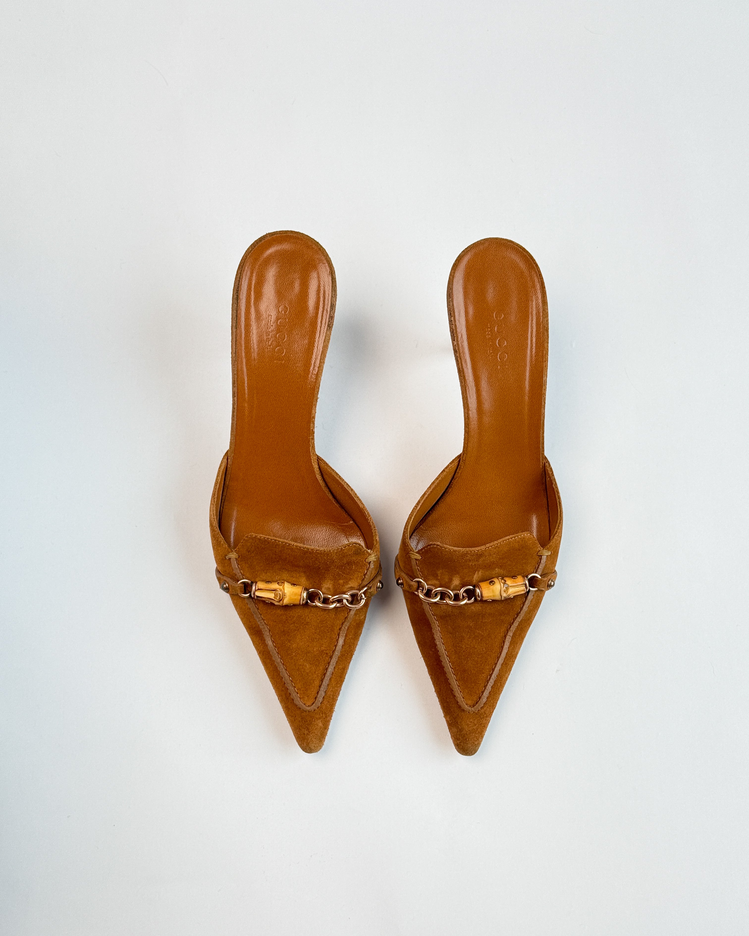 Gucci Bamboo Suede Mules • EU 37