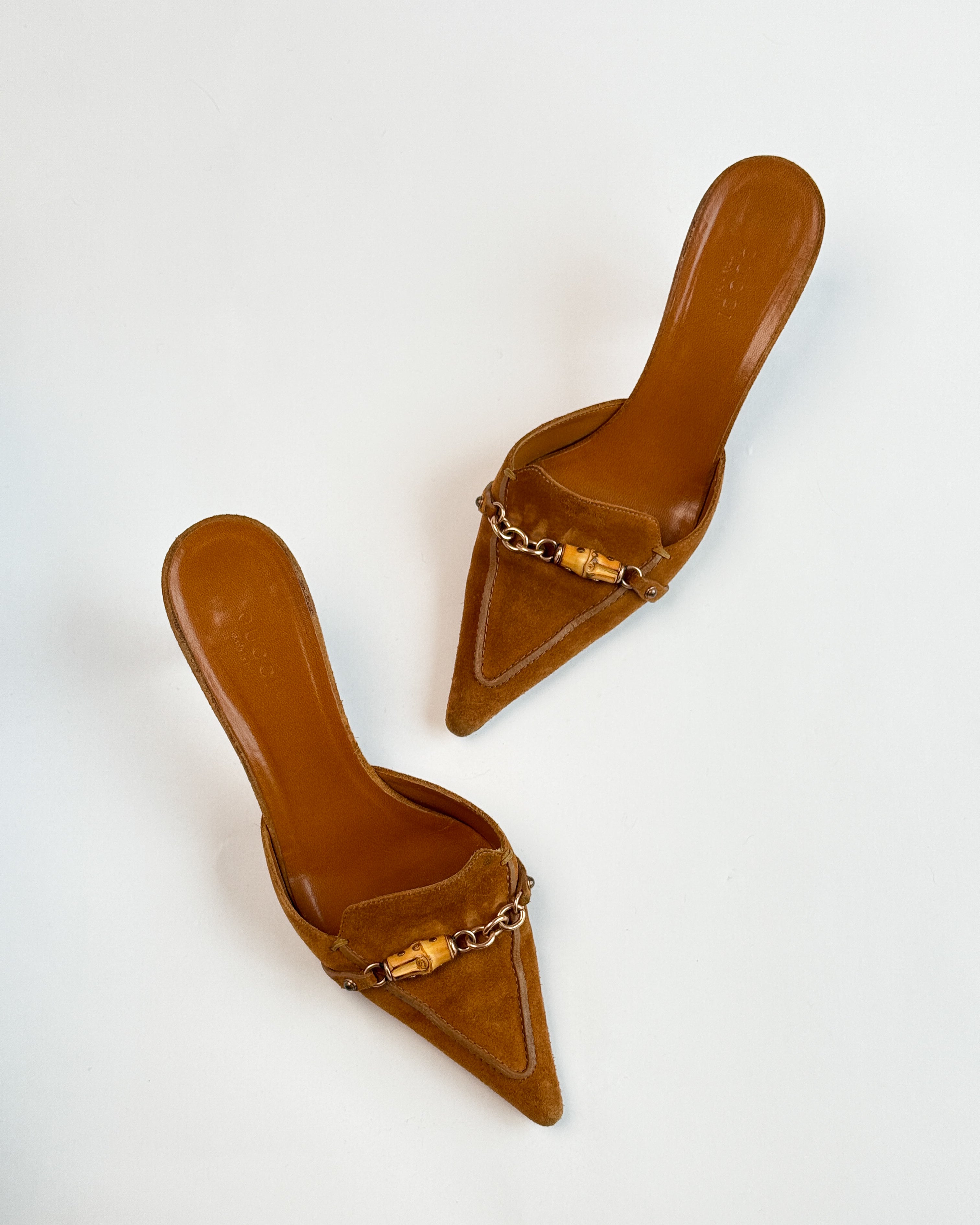 Gucci Bamboo Suede Mules • EU 37