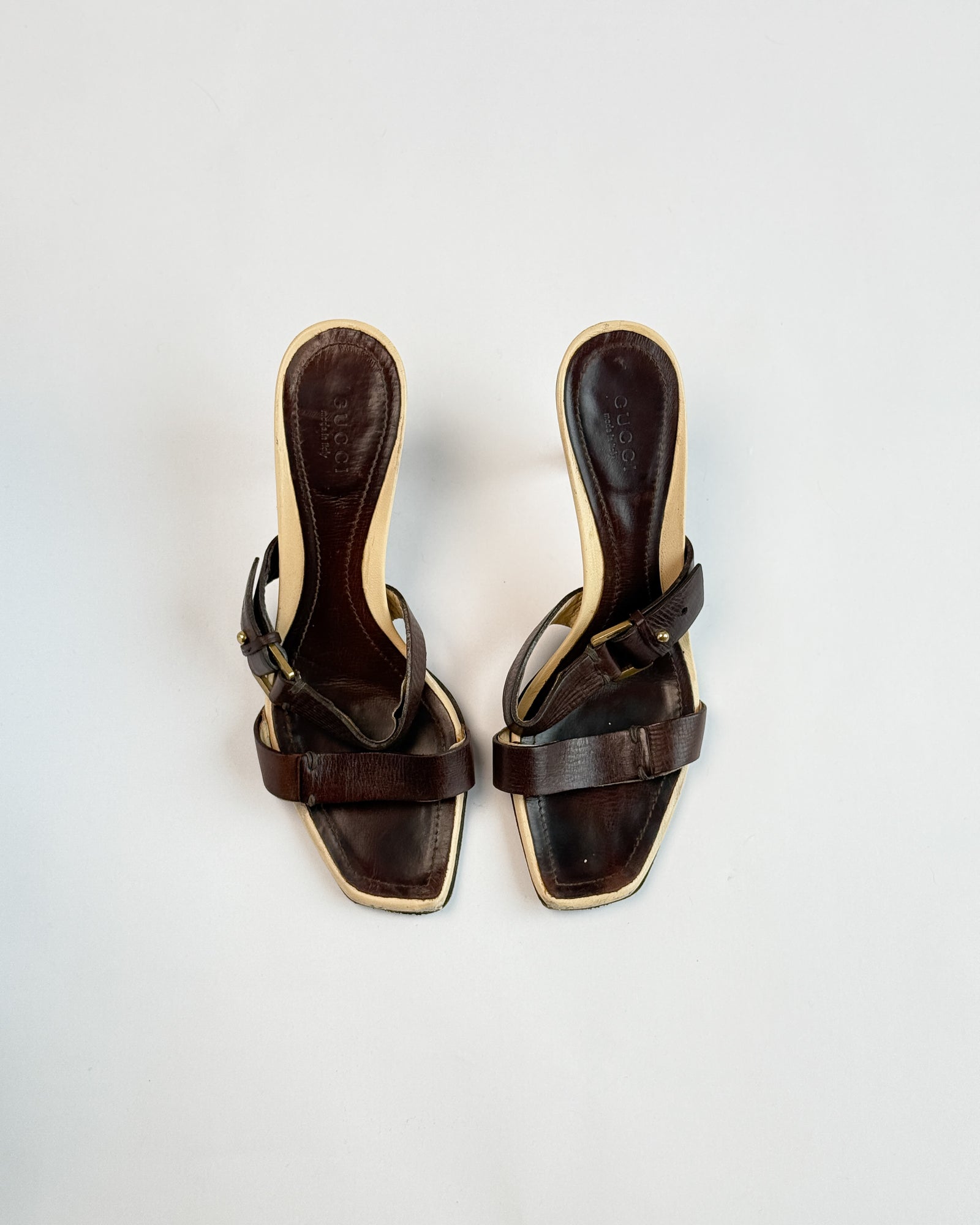 Gucci Brown Strap Heels