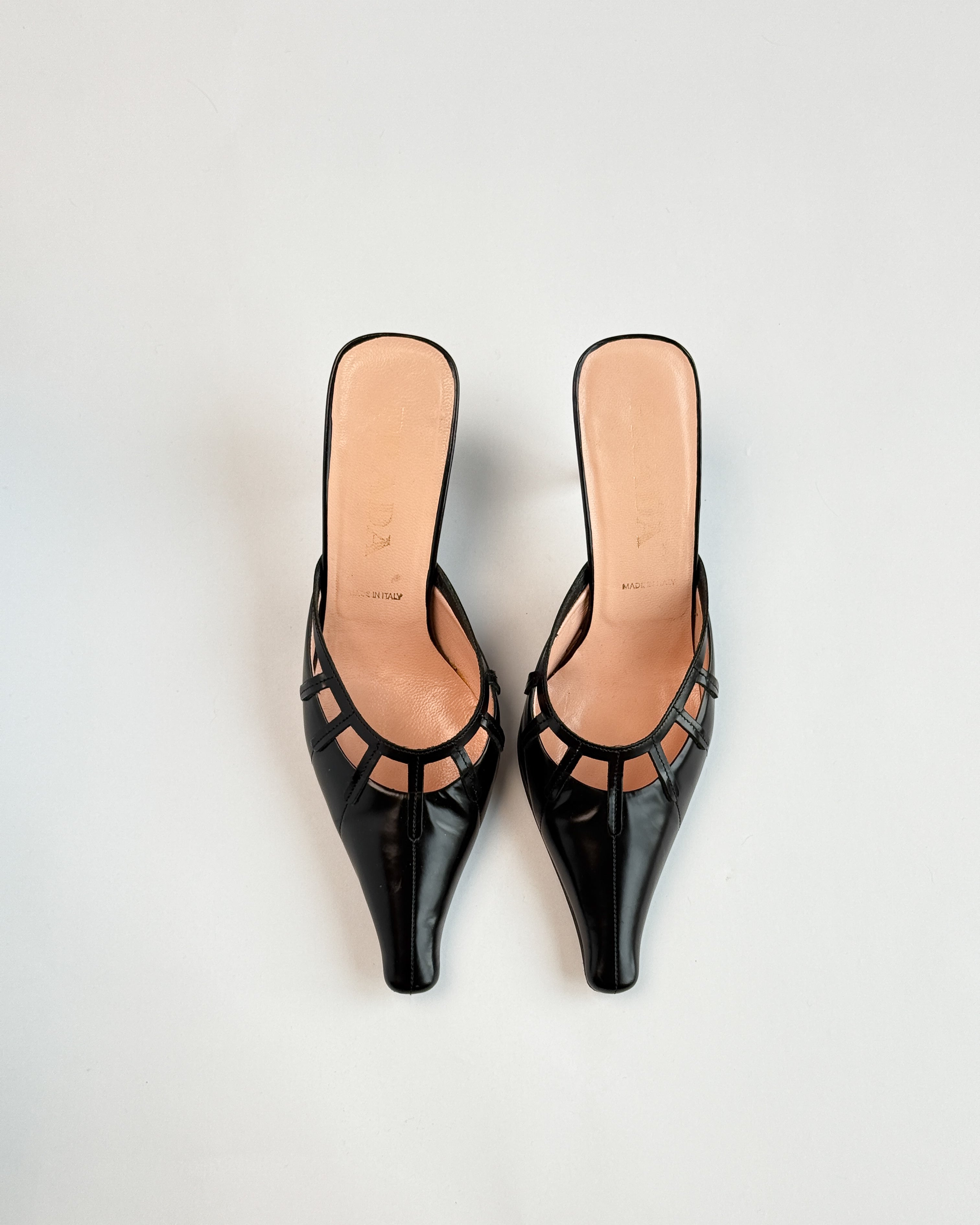 Prada Cage Pointed Toe Mules • EU37