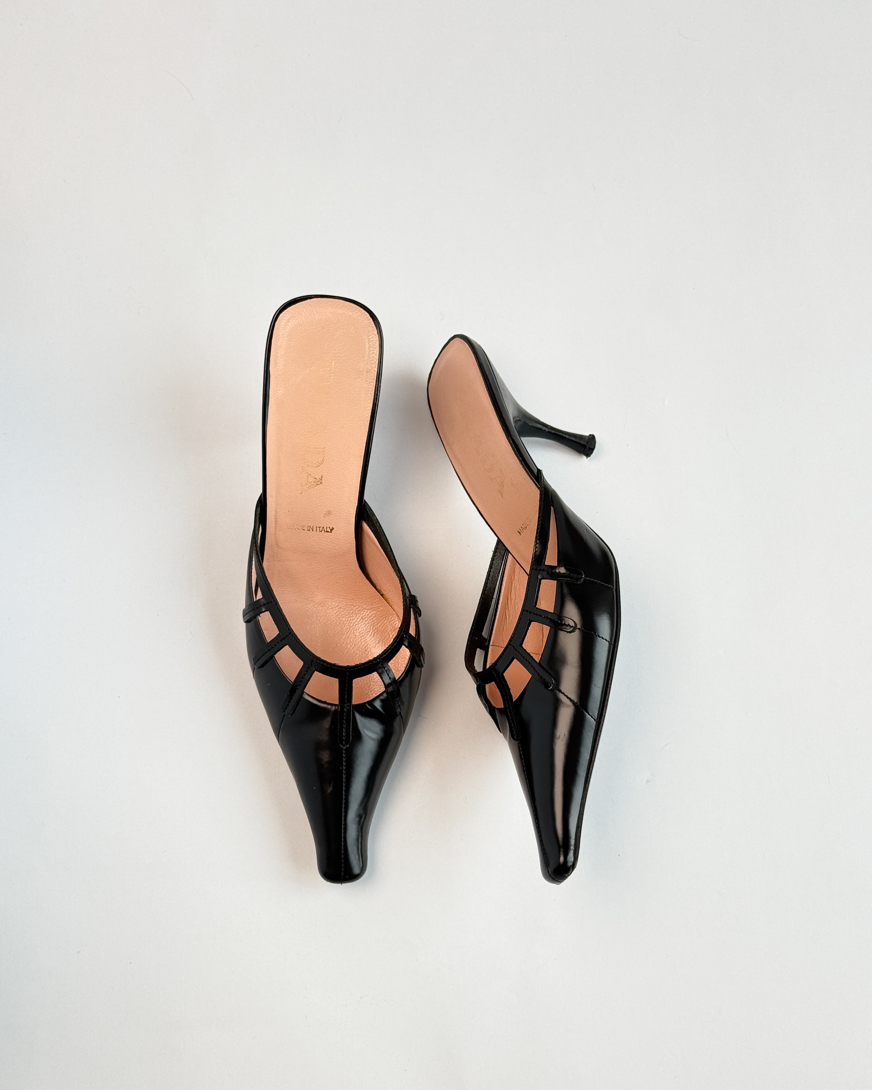 Prada Cage Pointed Toe Mules • EU37