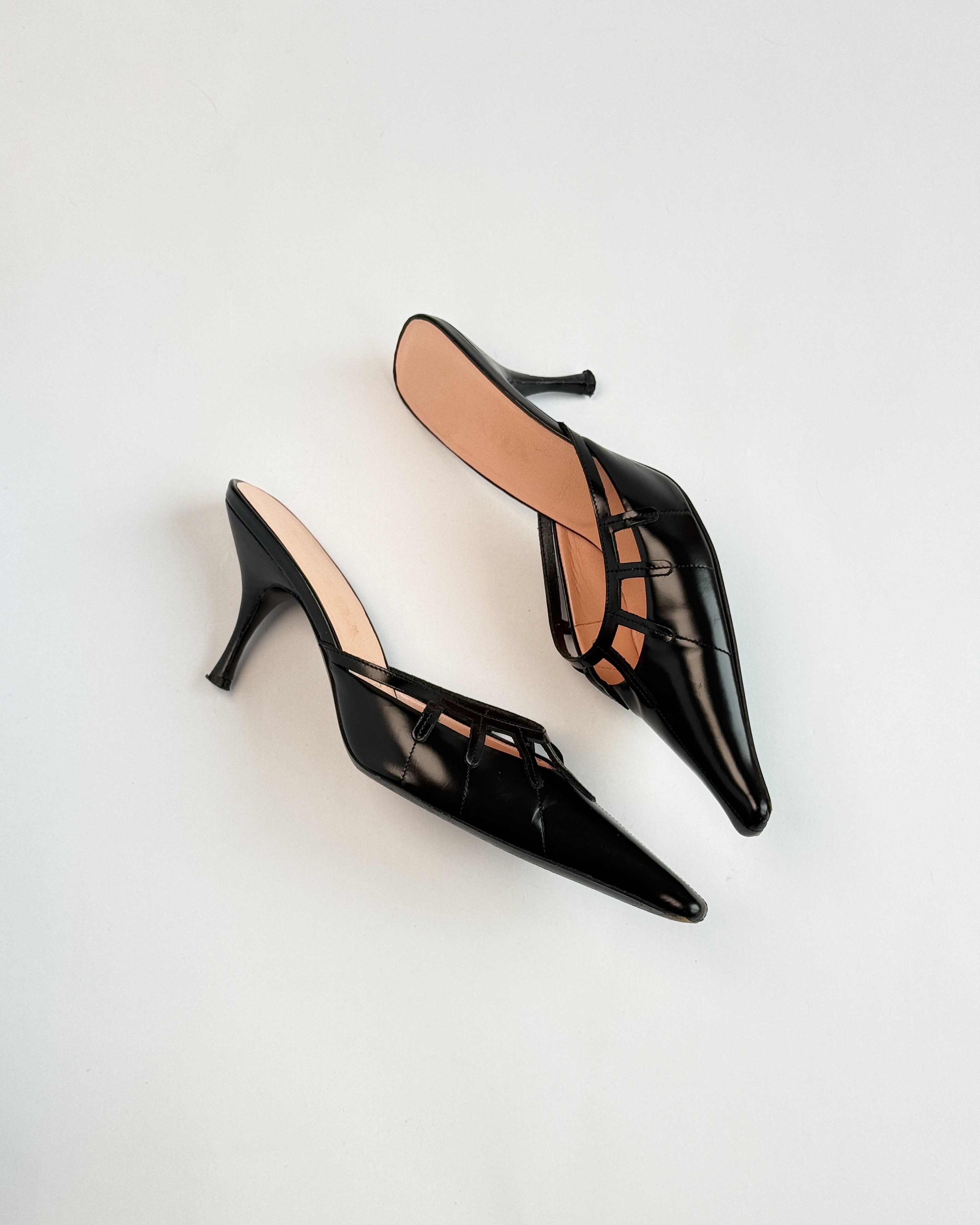 Prada Cage Pointed Toe Mules • EU37