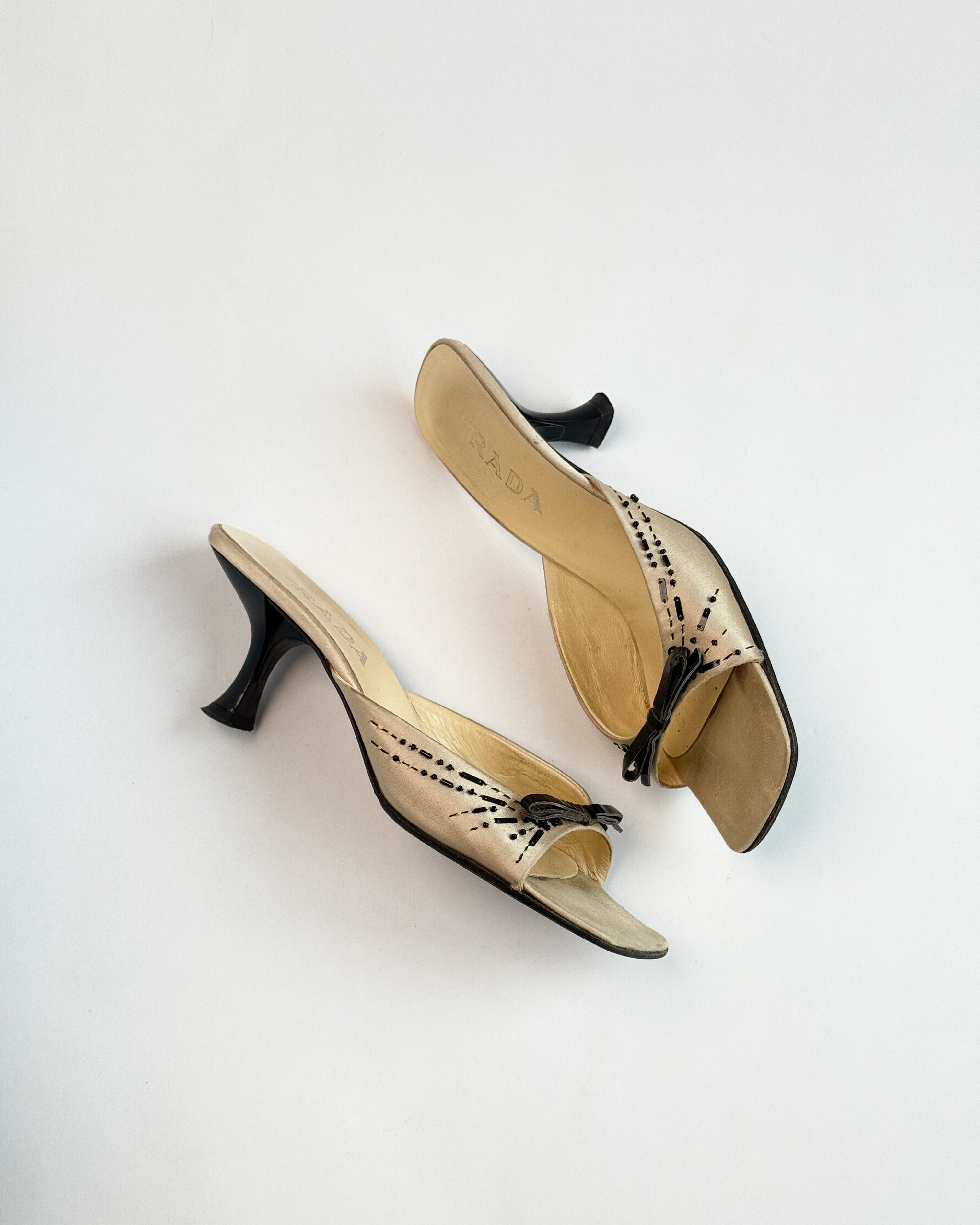 Prada Satin Beaded Heels • EU38.5