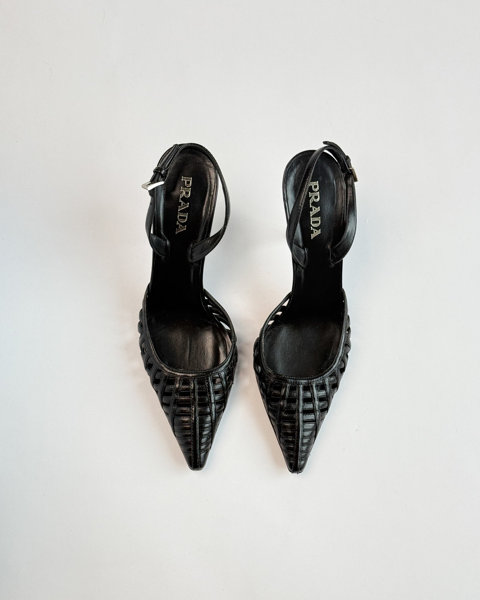 Prada Pointed Toe Slingback Heels