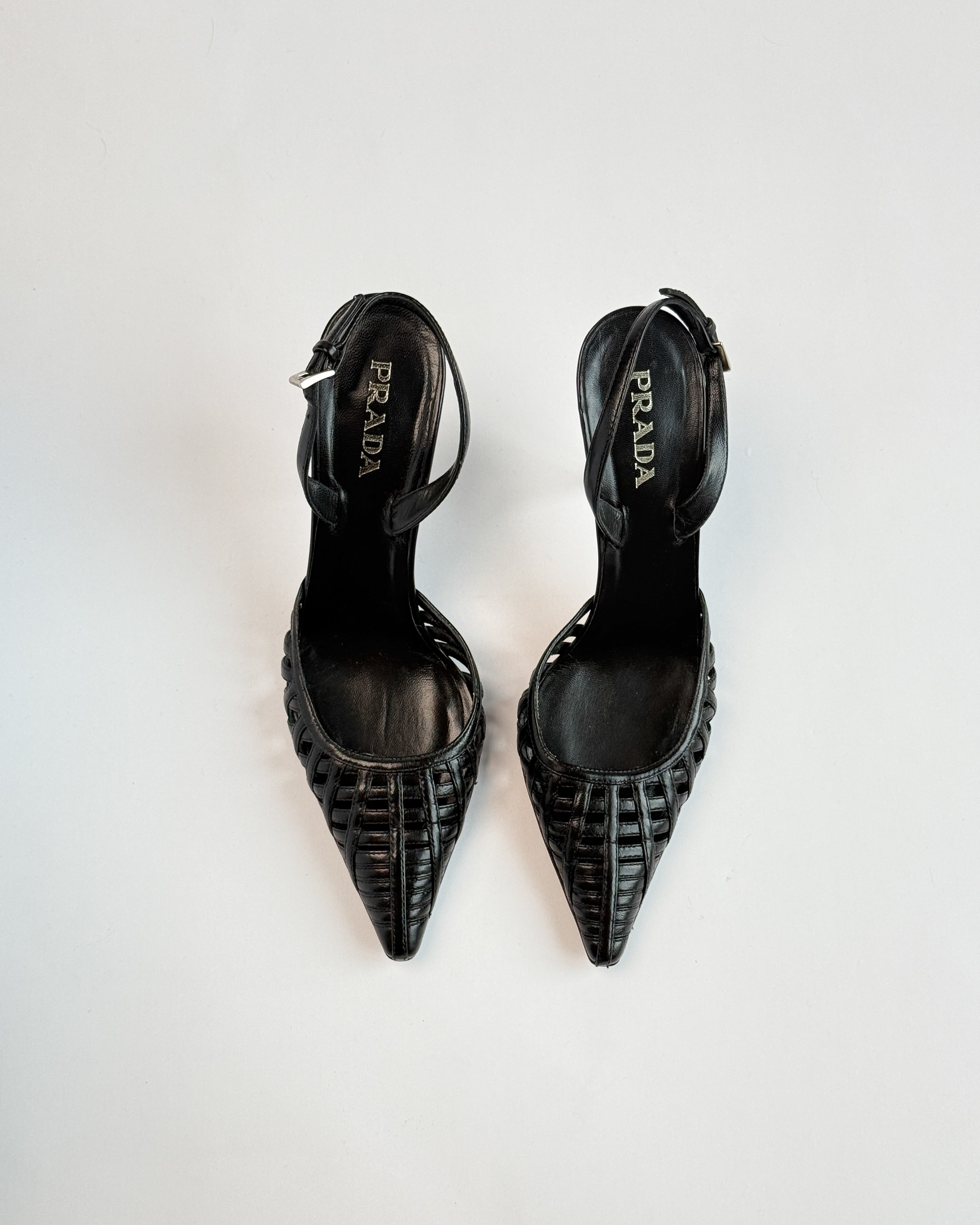 Prada Pointed Toe Slingback Heels • EU36.5