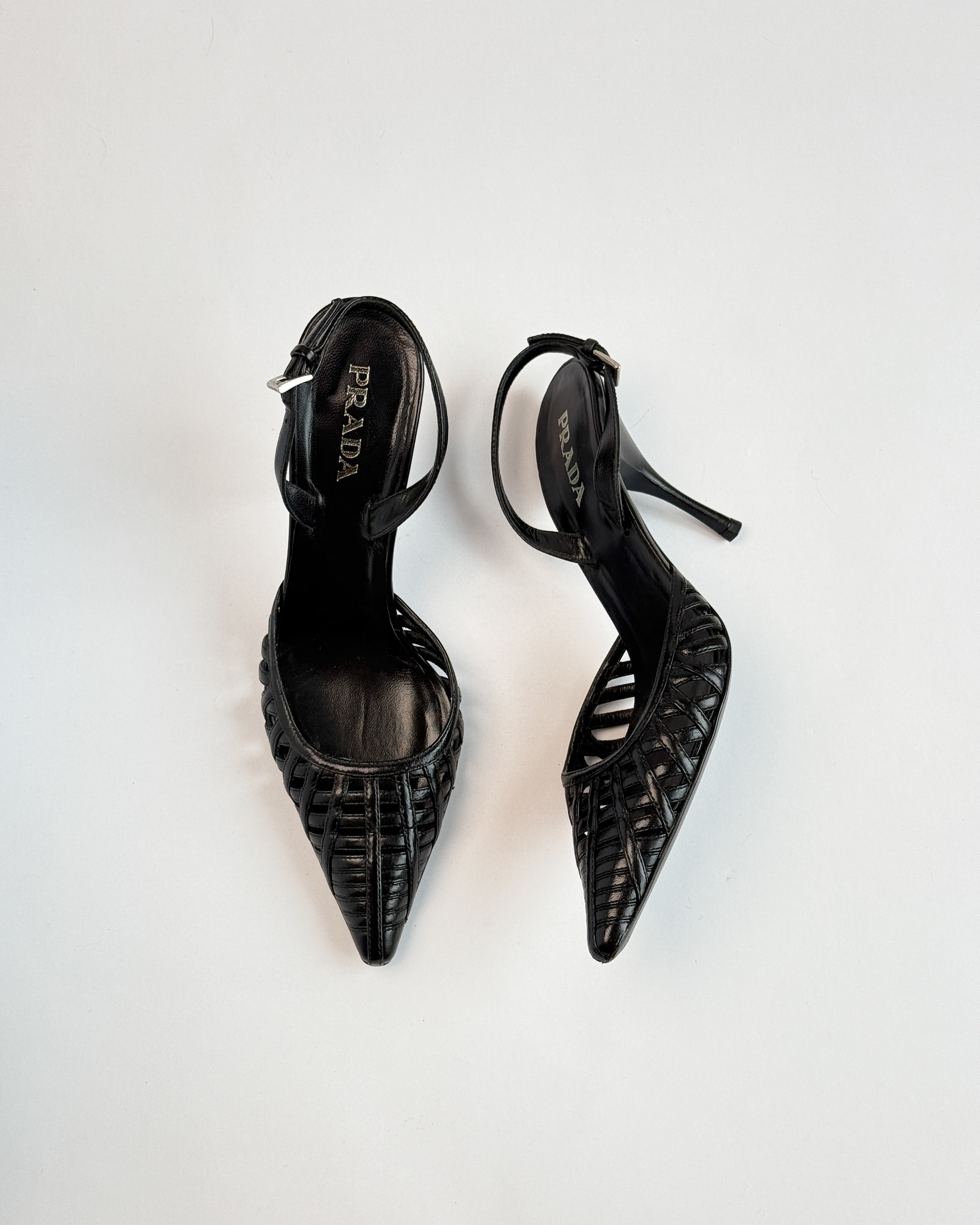 Prada Pointed Toe Slingback Heels • EU36.5