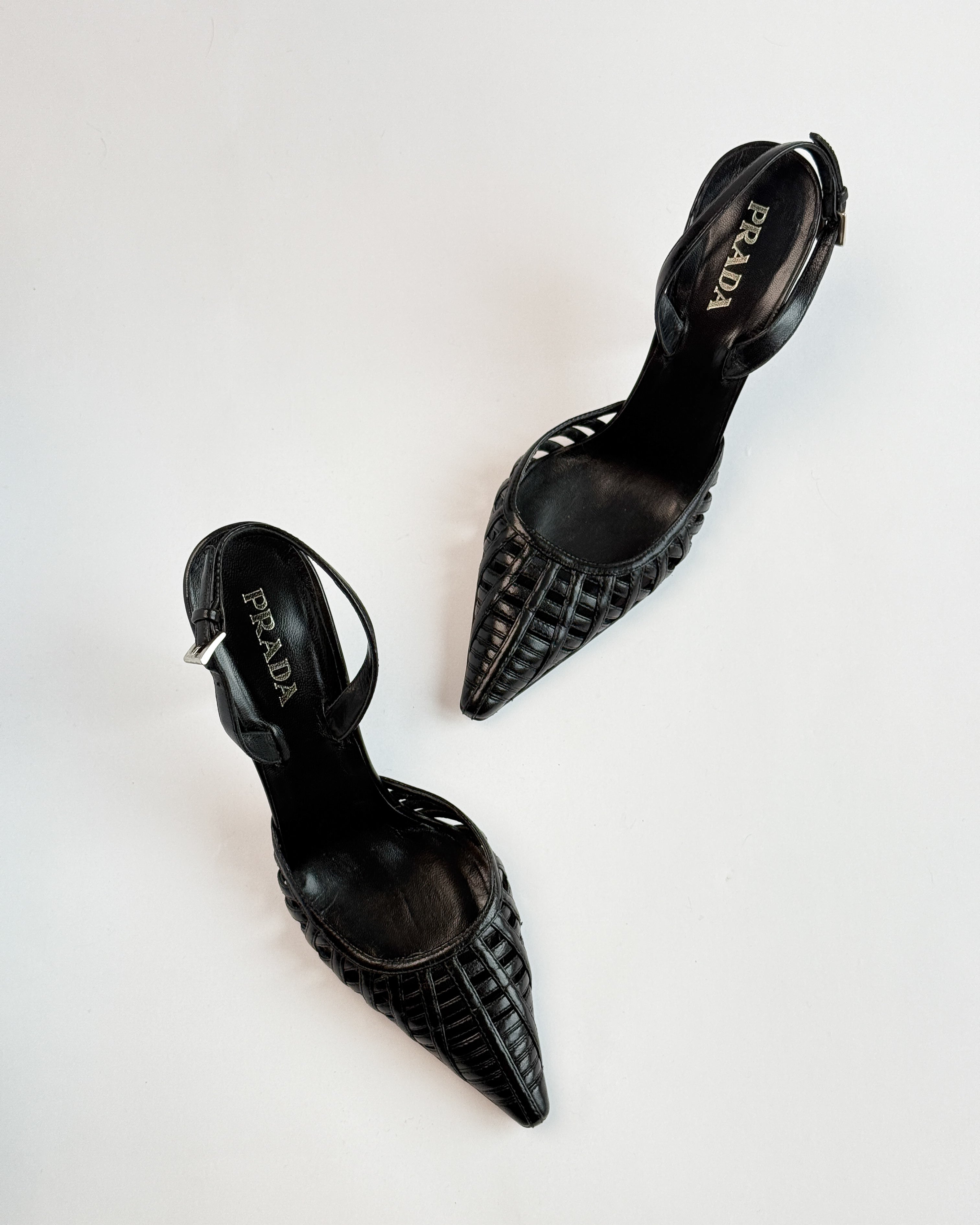 Prada Pointed Toe Slingback Heels • EU36.5