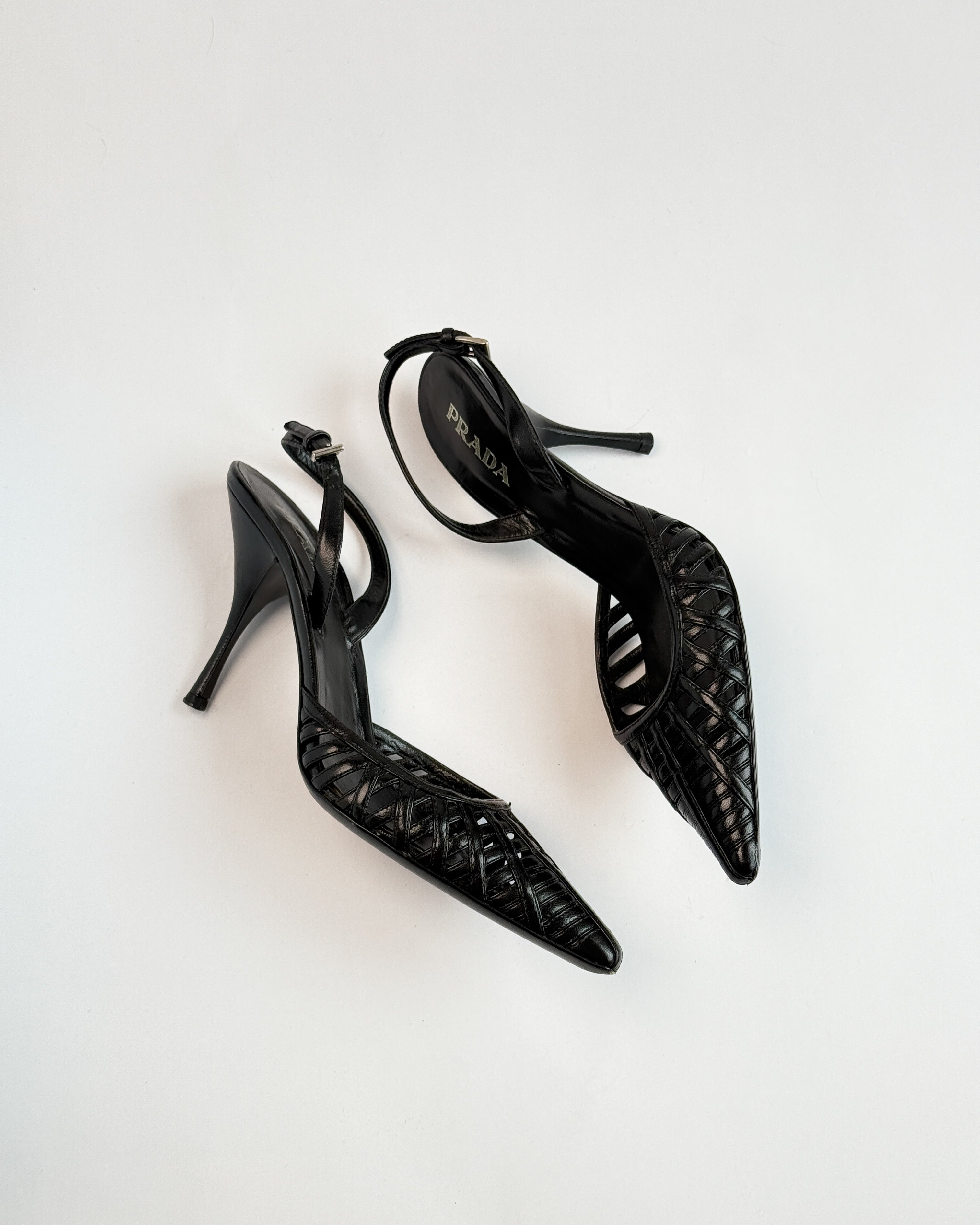 Prada Pointed Toe Slingback Heels • EU36.5