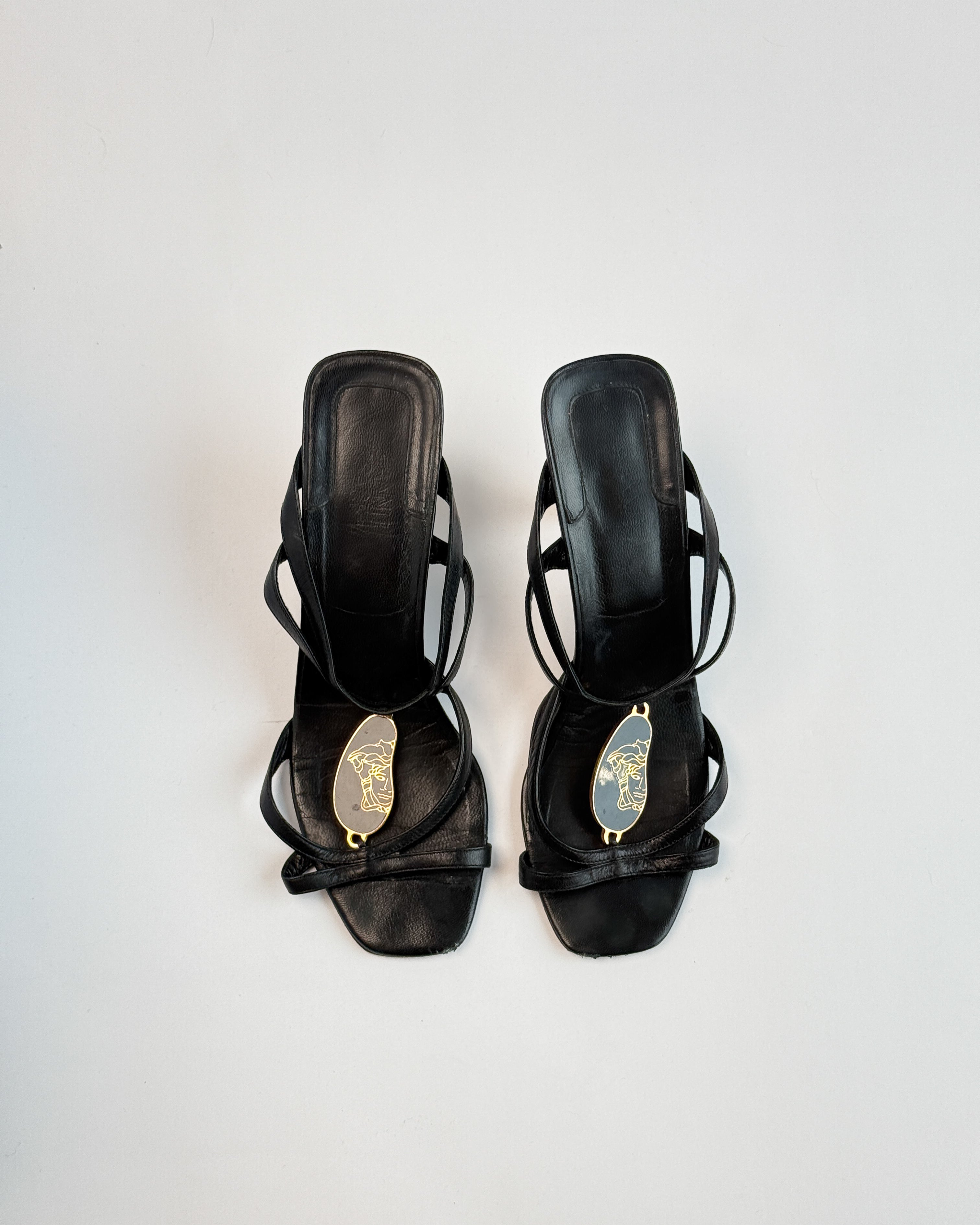 Versace Enamel Logo Strap Mules • EU39