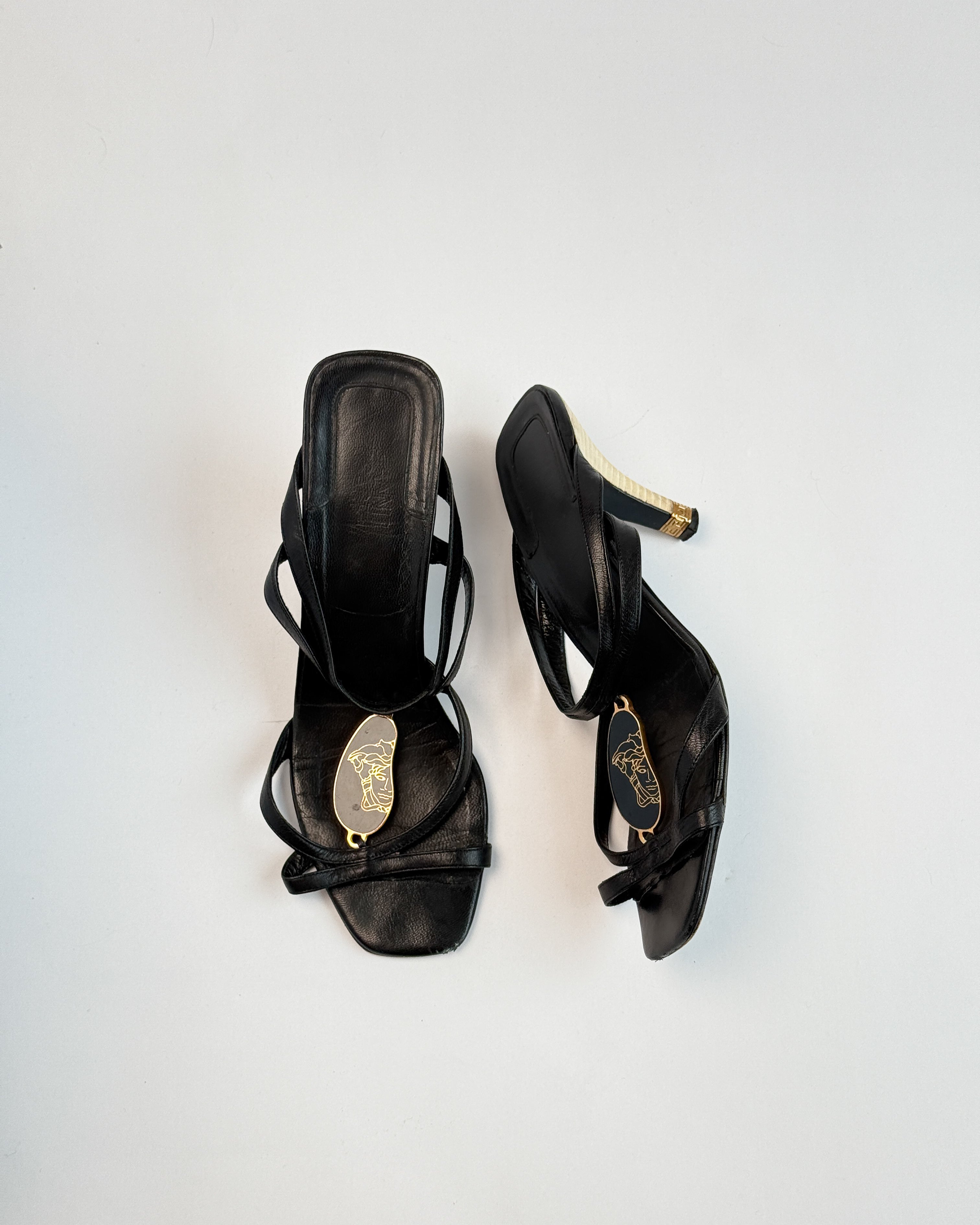 Versace Enamel Logo Strap Mules • EU39