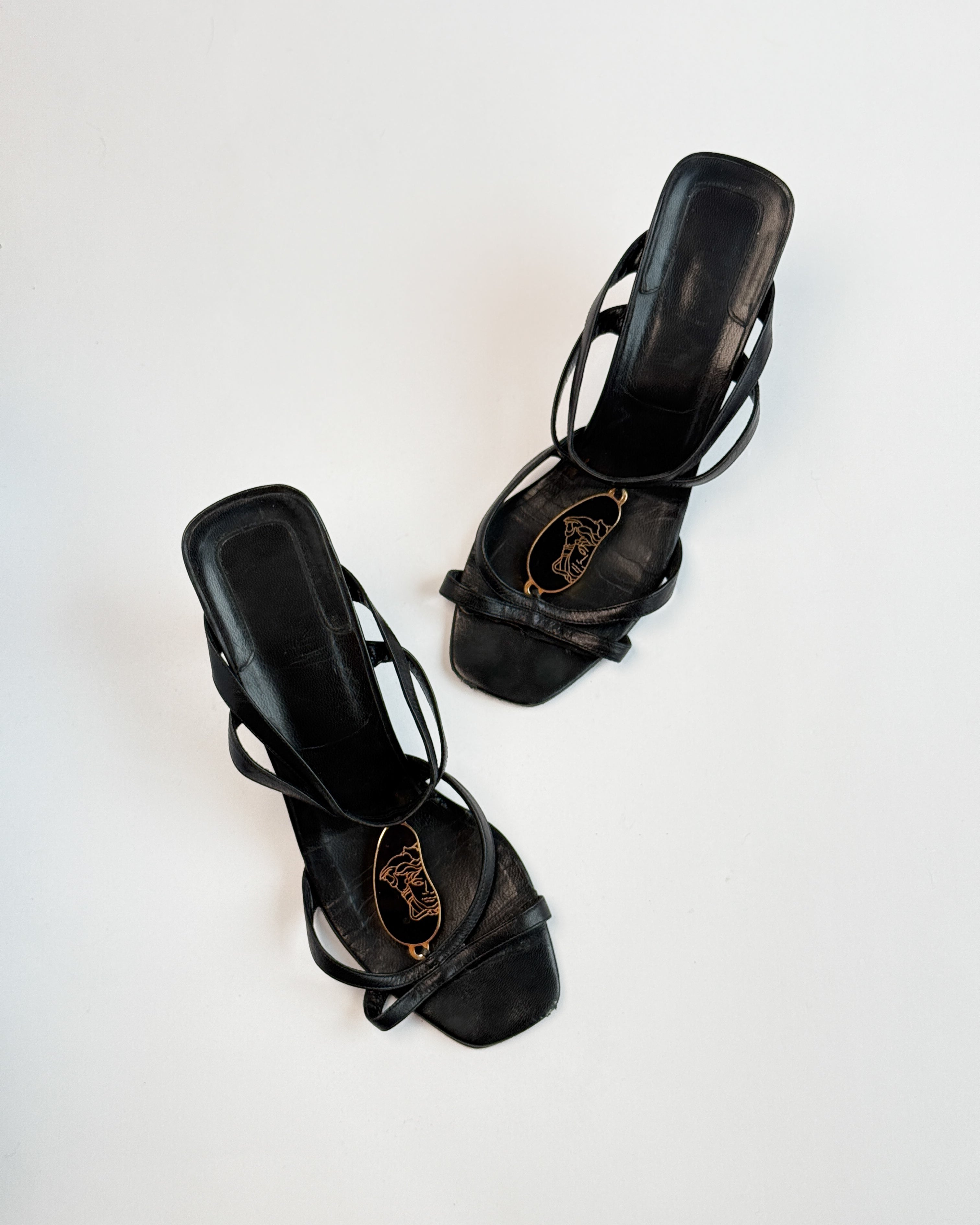 Versace Enamel Logo Strap Mules • EU39