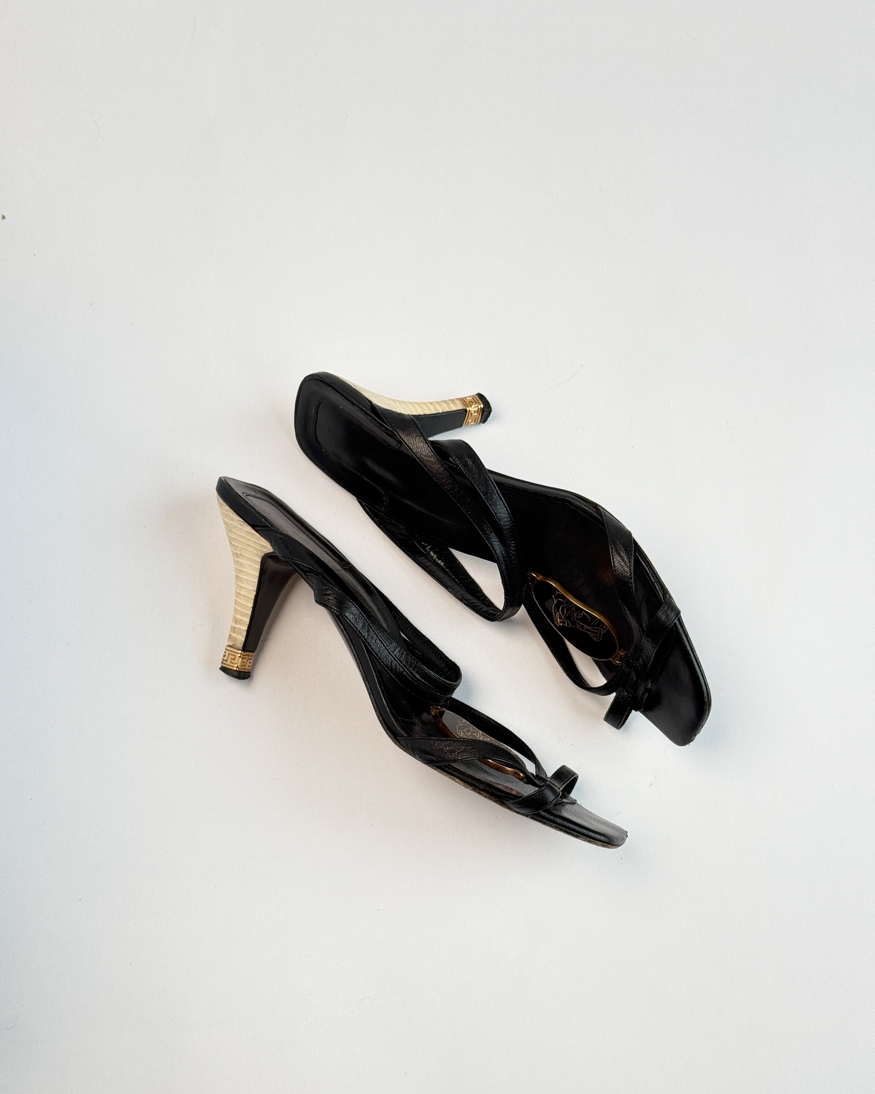 Versace Enamel Logo Strap Mules • EU39