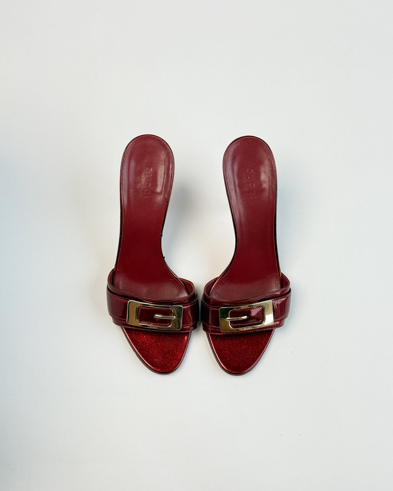 Gucci 'G' Burgundy Mules