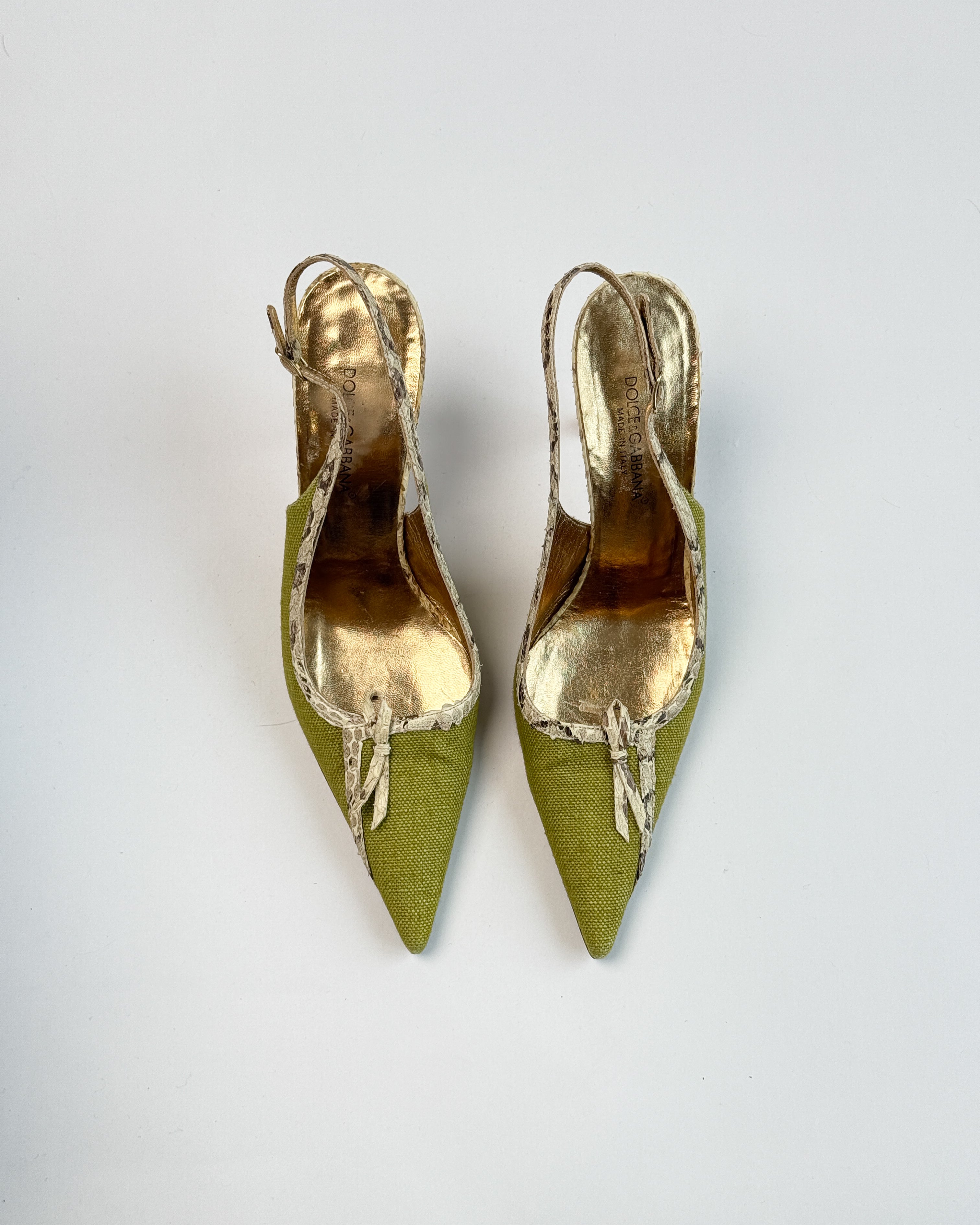 Dolce & Gabbana Bow Snakeskin Heels • EU 38