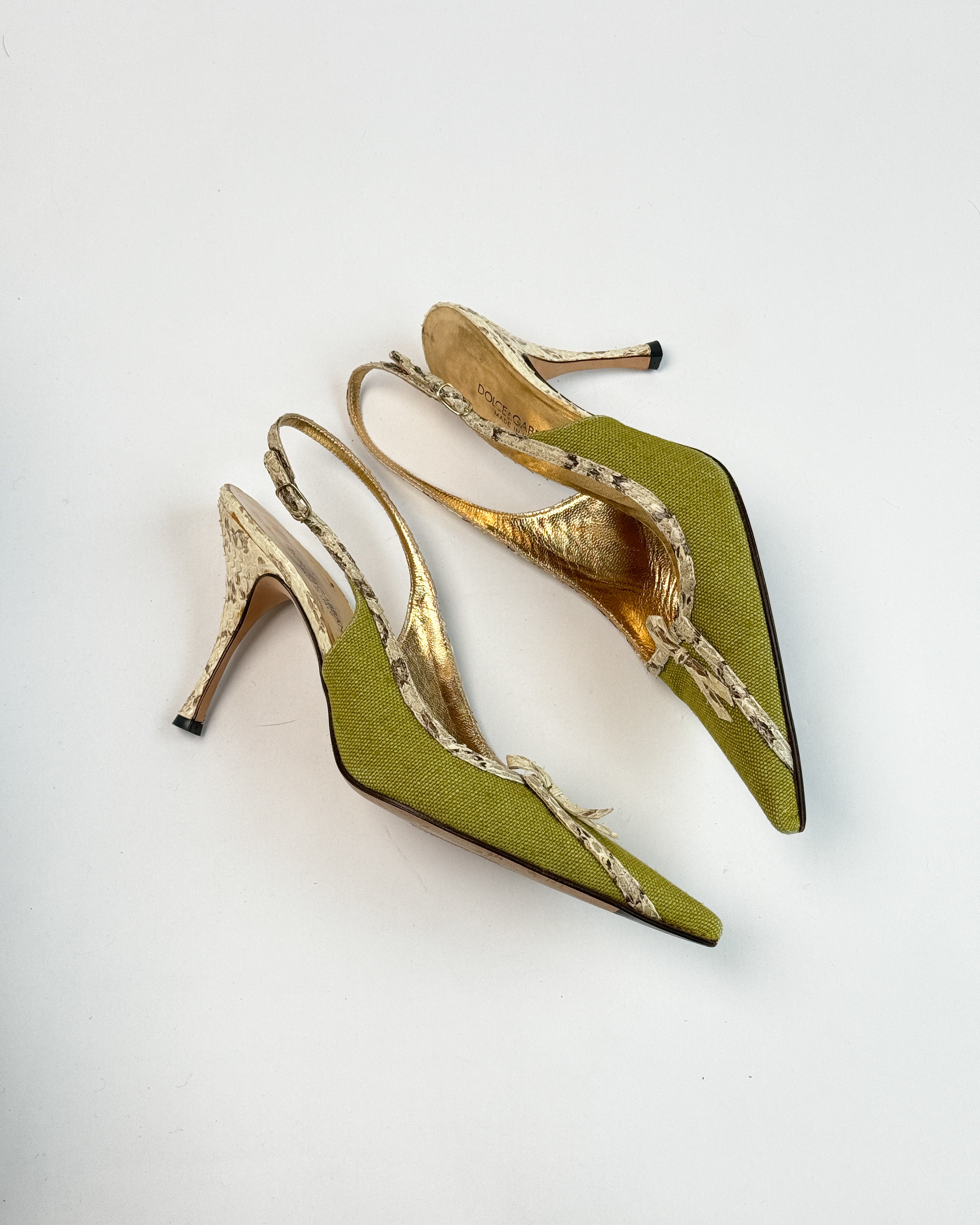 Dolce & Gabbana Bow Snakeskin Heels • EU 38