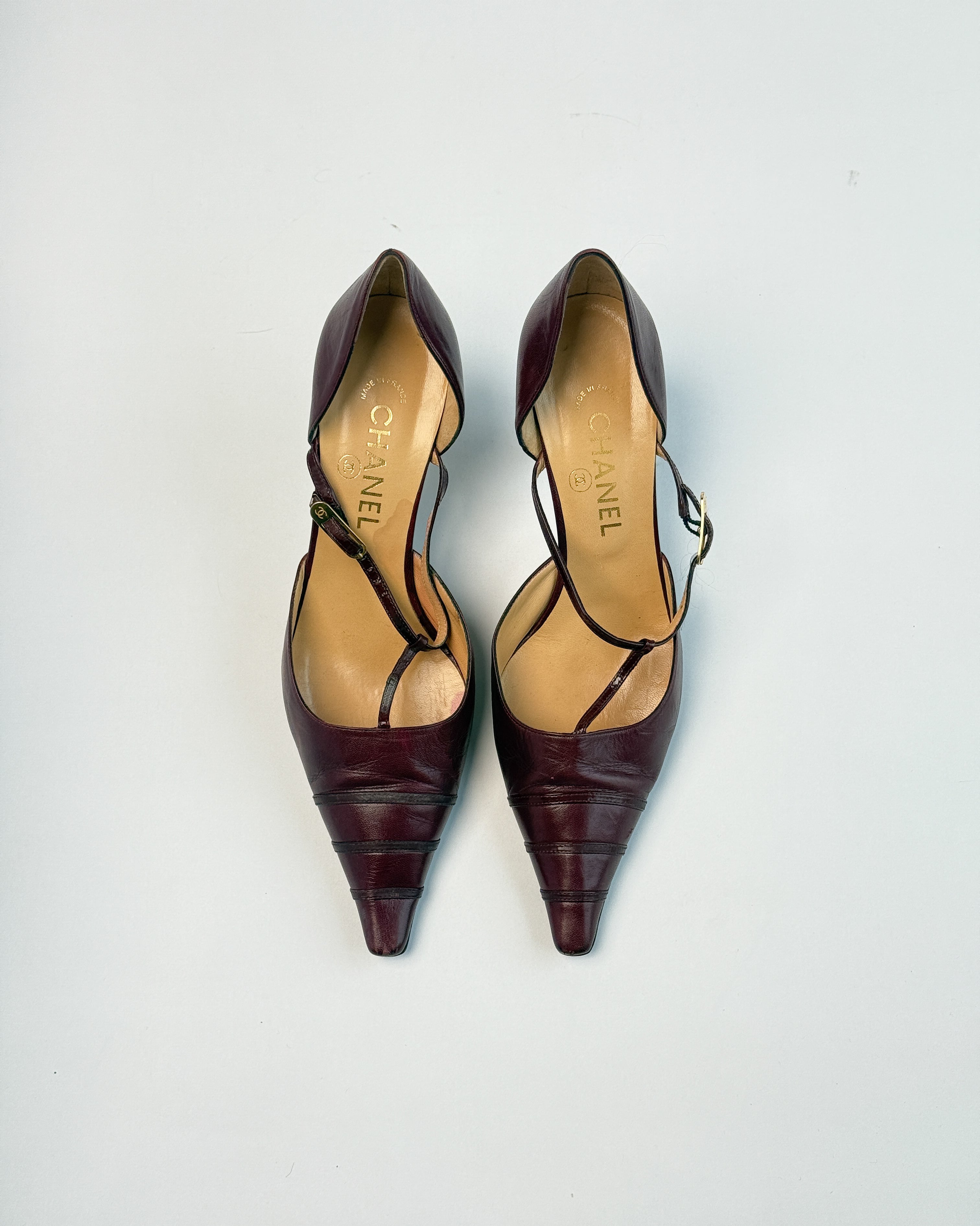 Chanel Plum D'Orsay Heels