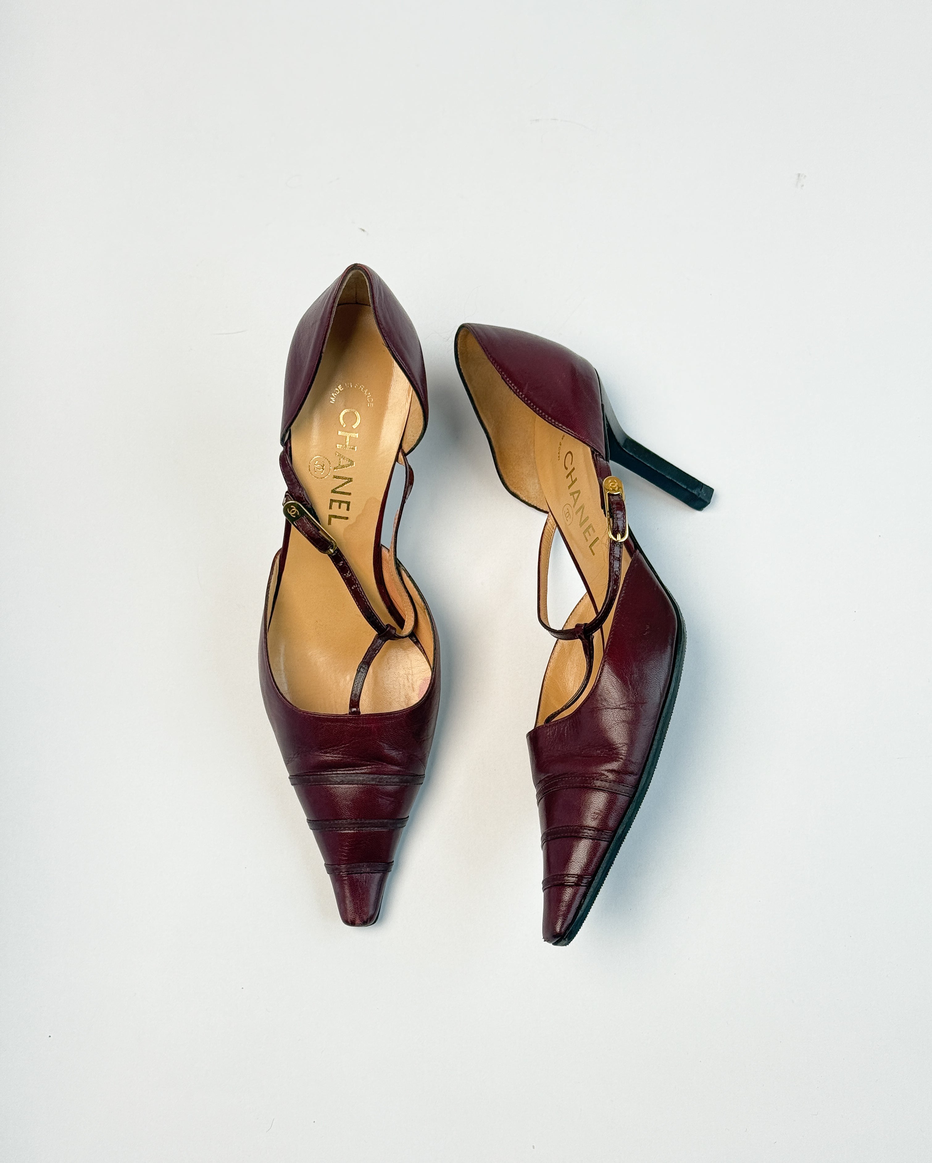 Chanel Plum D'Orsay Heels