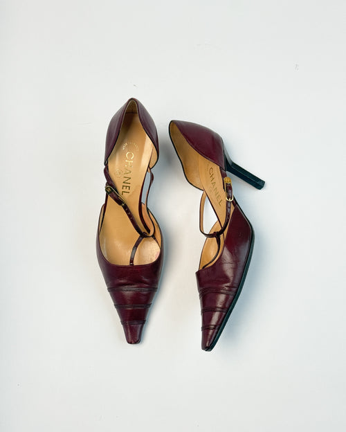 Chanel Plum D'Orsay Heels