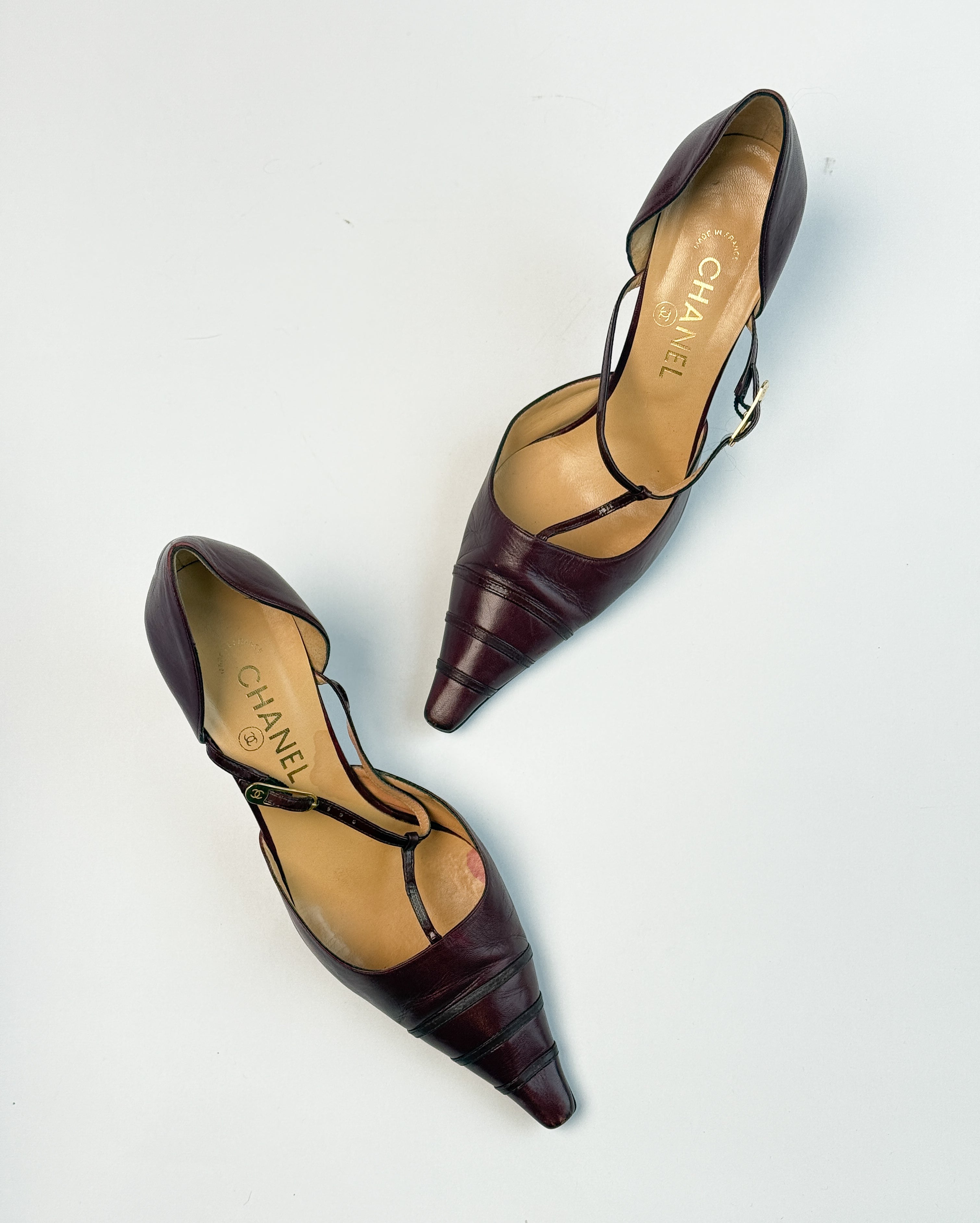 Chanel Plum D'Orsay Heels