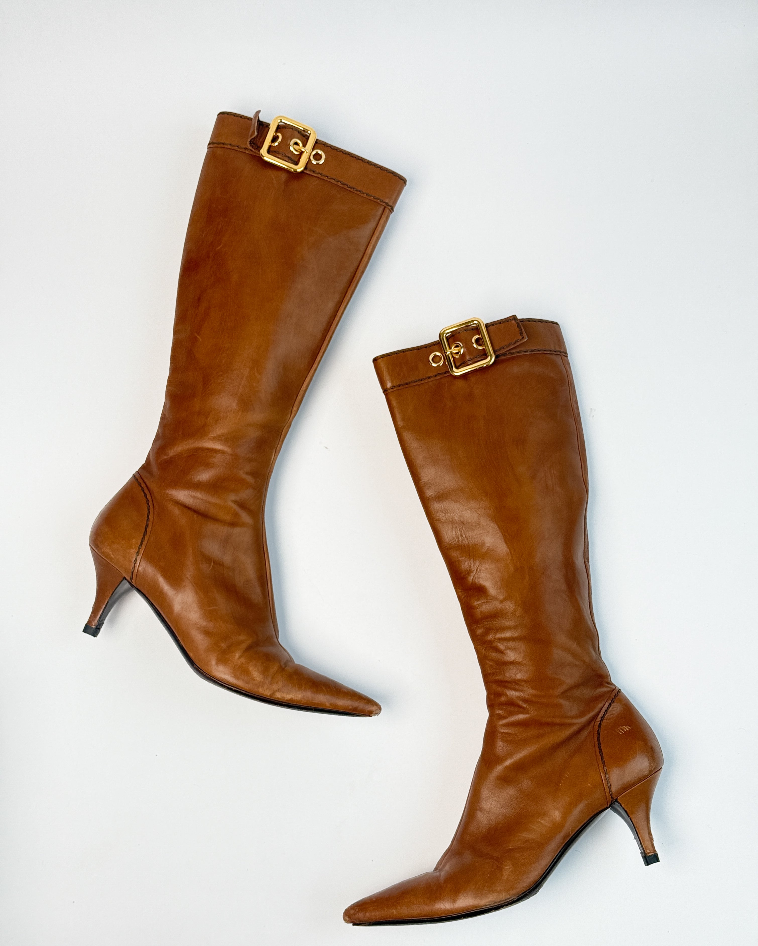 Prada Leather Buckle Boots • EU 37