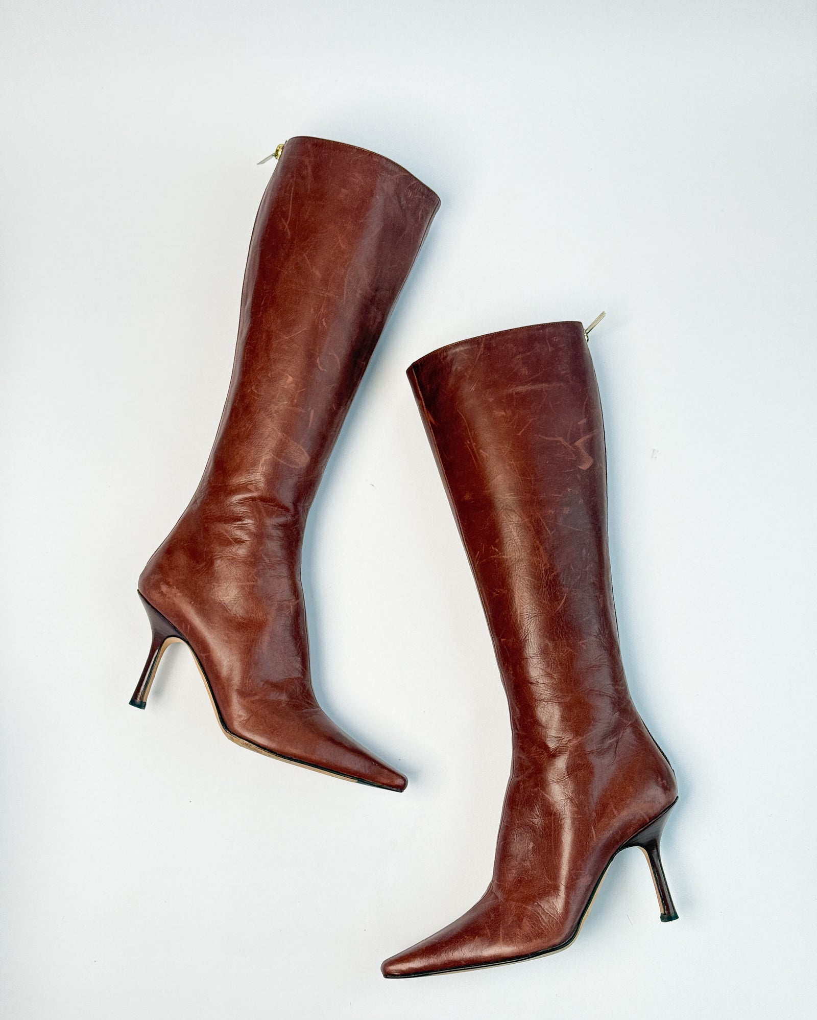 Jimmy Choo Distressed Leather Boots