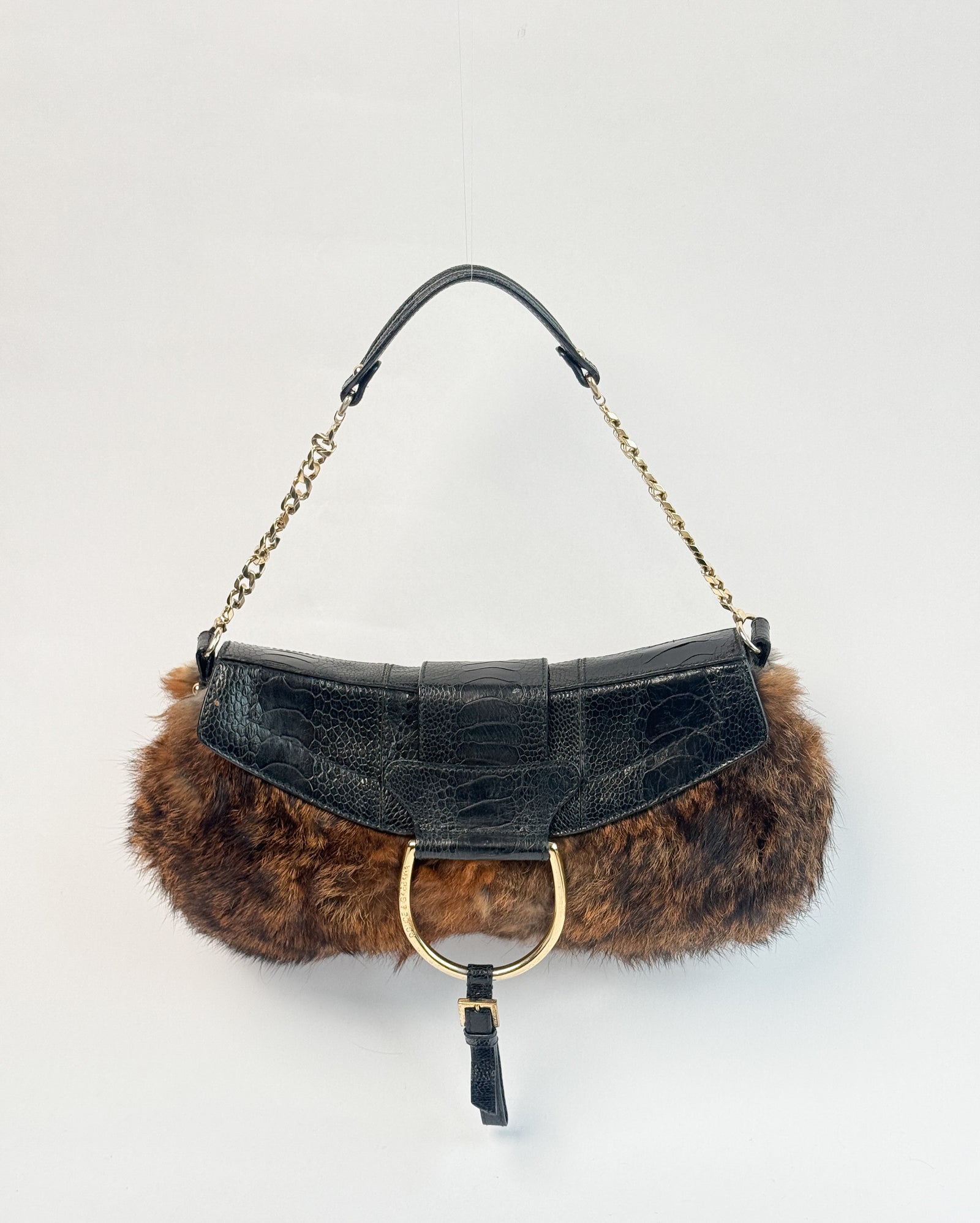 Dolce & Gabbana Faux Fur D Ring Bag