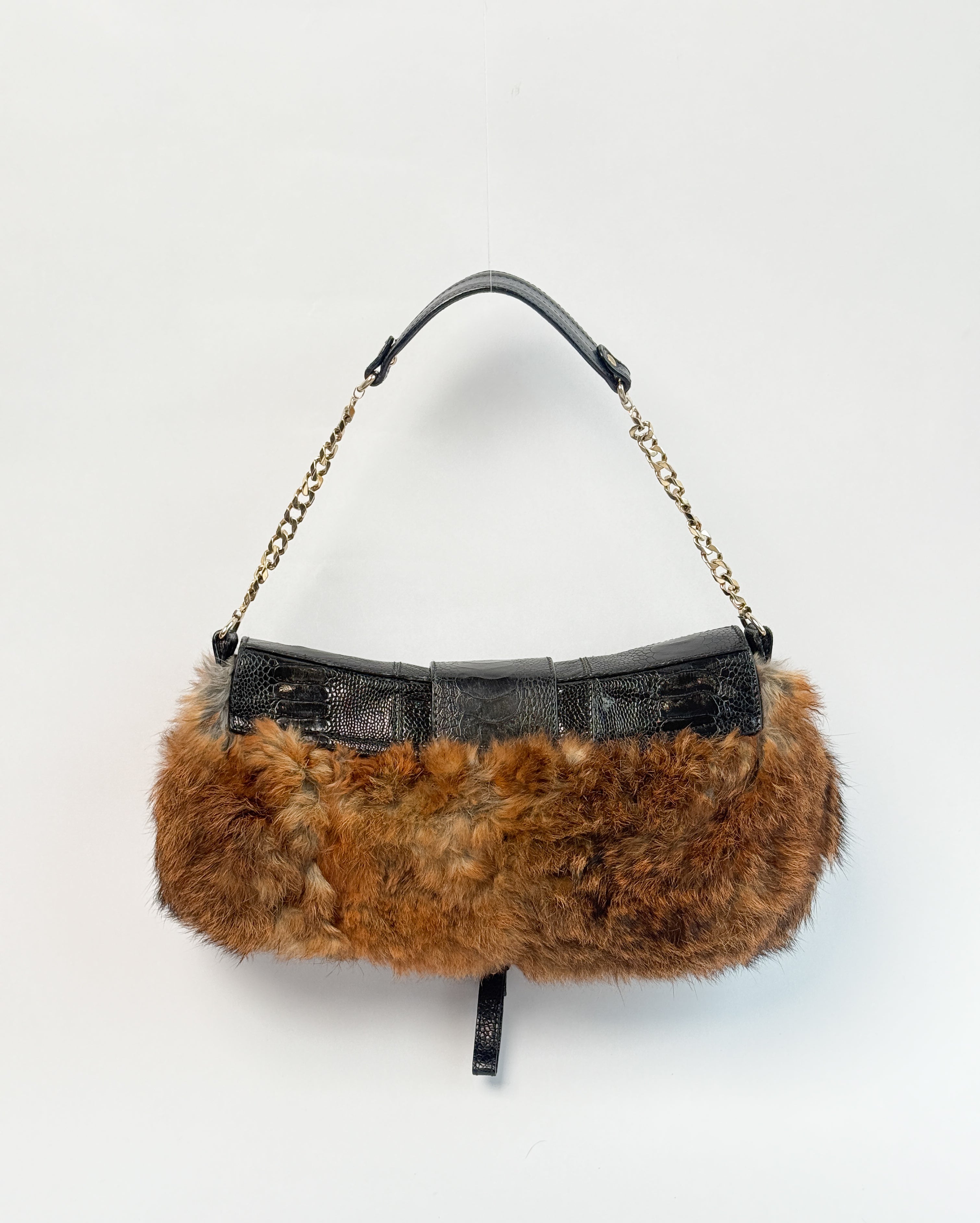 Dolce & Gabbana Faux Fur D Ring Bag
